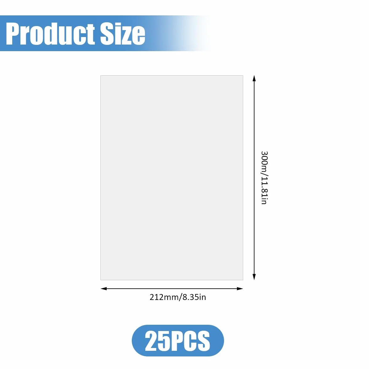 Láminas Laminadas en Frío 300x212 mm transparentes impermeables autoadhesivas 25 Piezas