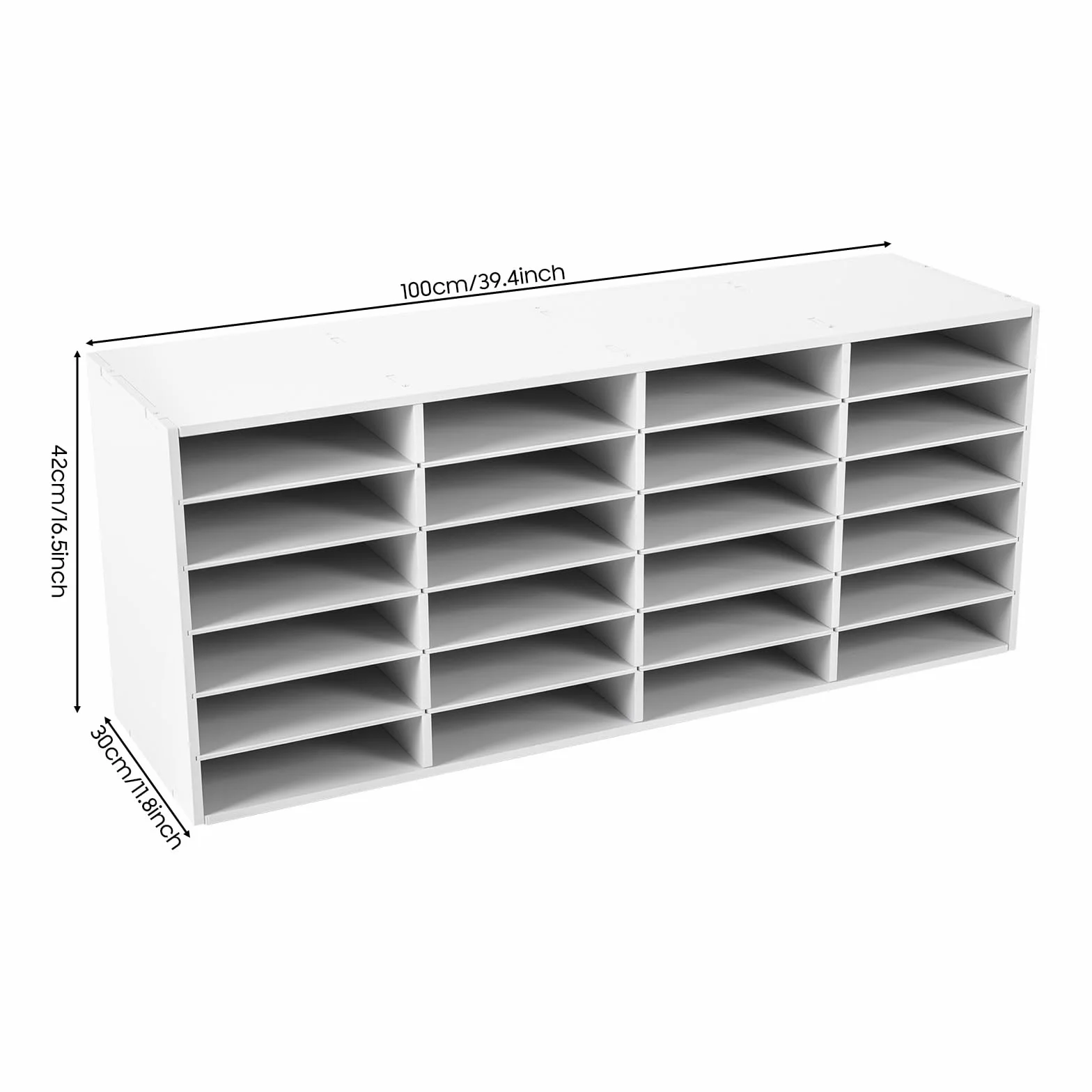 Clasificador de correo 24 compartimentos estantes ajustables bandeja documentos oficina 5 kg