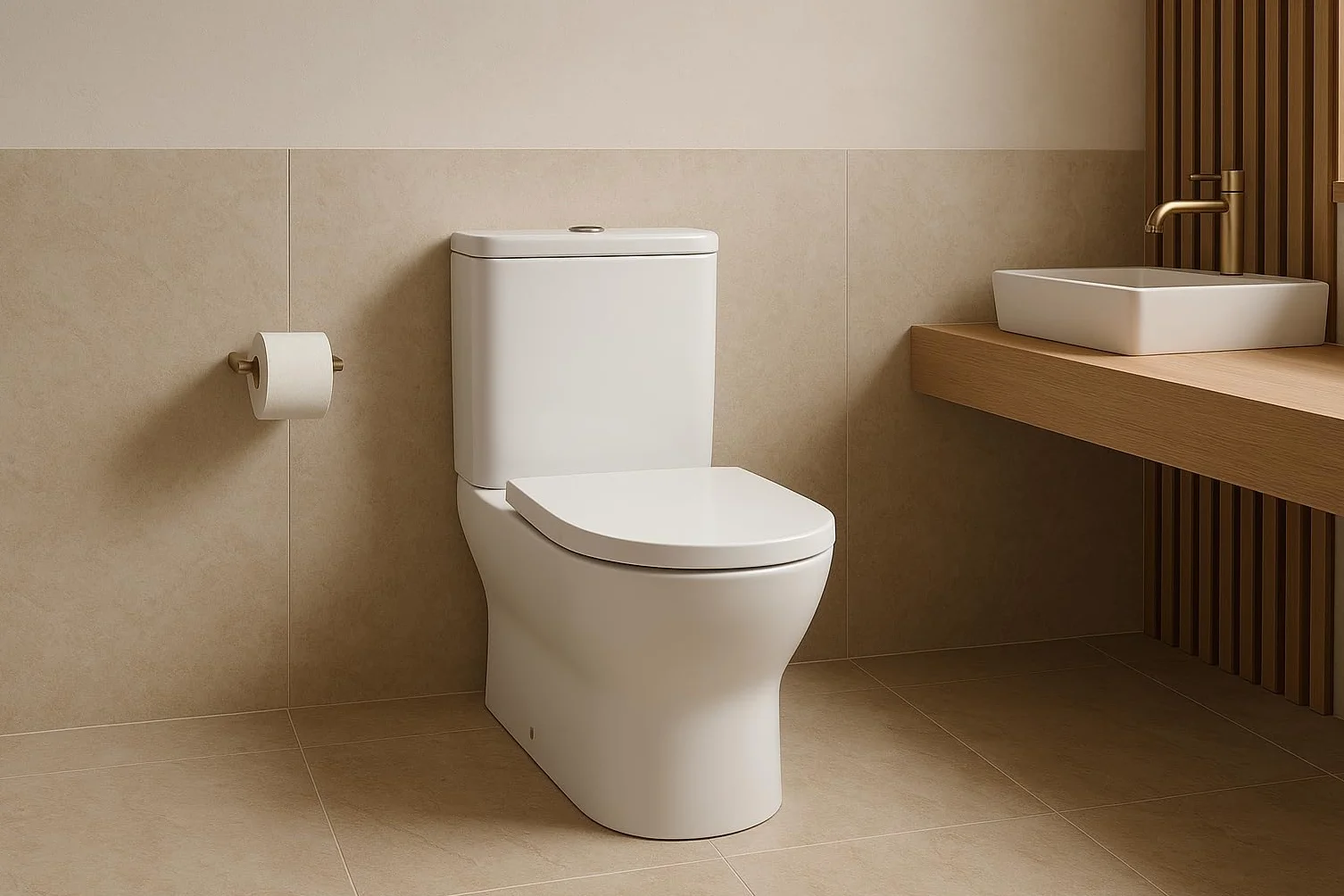 Novo bath - Inodoro Compacto Rimless Serie Mónaco – Estilo Tipo The Gap, Doble Descarga 3/6L, Salida Dual, Asiento UF Soft Close, Cisterna Incluida, Esmalte Antibacterias, Pegado a Pared
