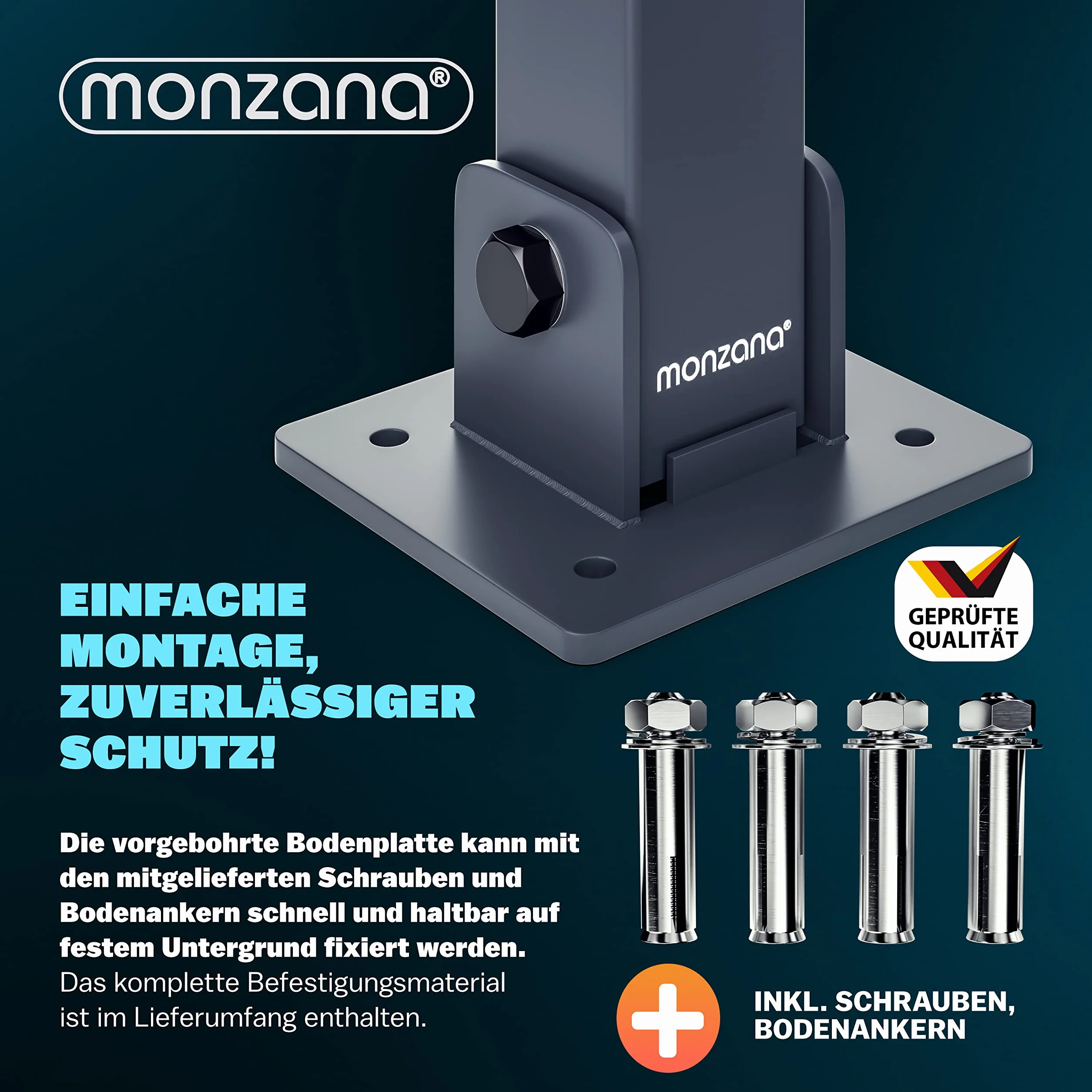 DEUBA® 2x Barreras de Parking Poste Aparcamiento Abatible Acero Resistente