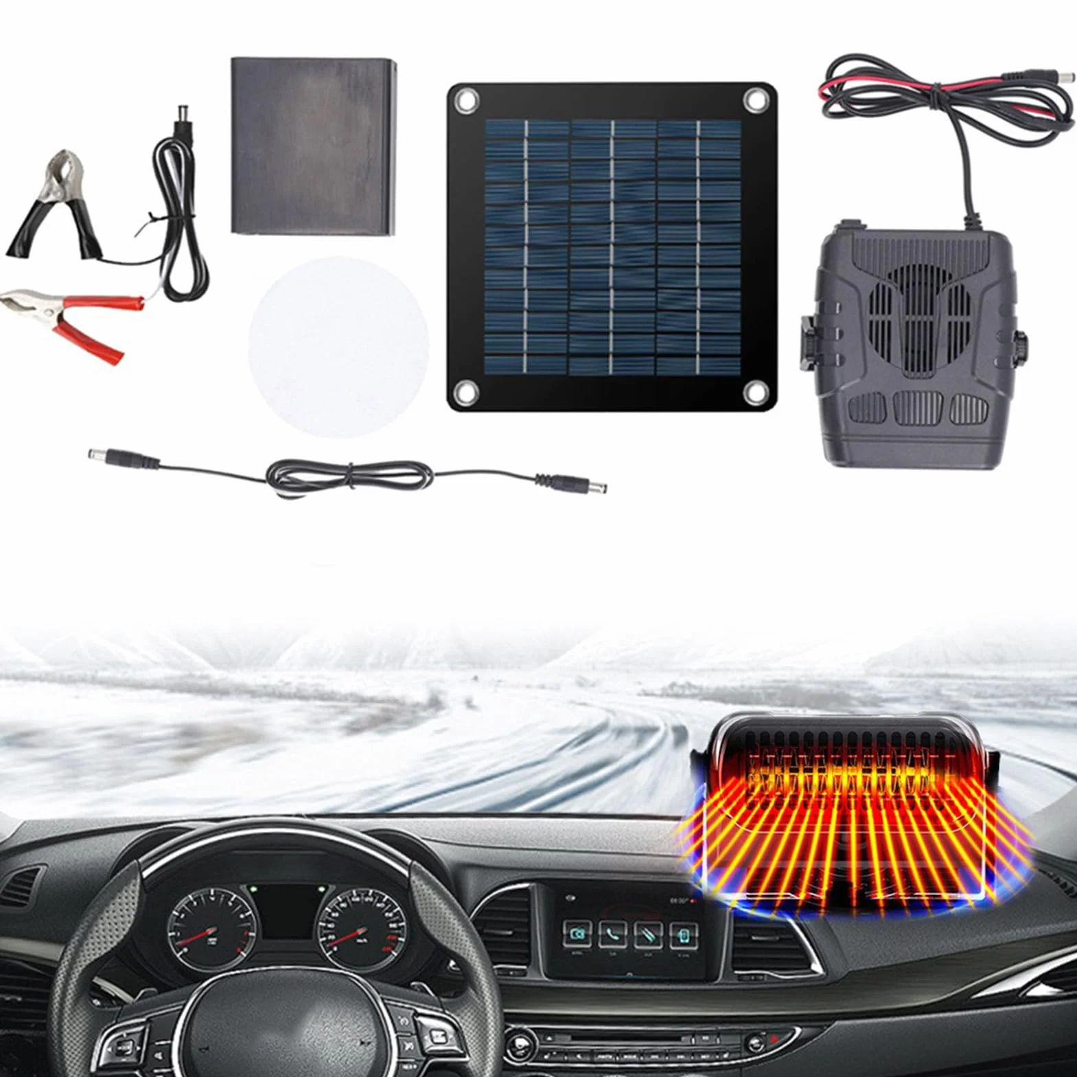 Calentador solar de gallinero, calentador de invernadero de calentamiento rápido de 20 W, imprescindible para el viento, calentadores solares de gallinero para invierno, invernadero para el hogar
