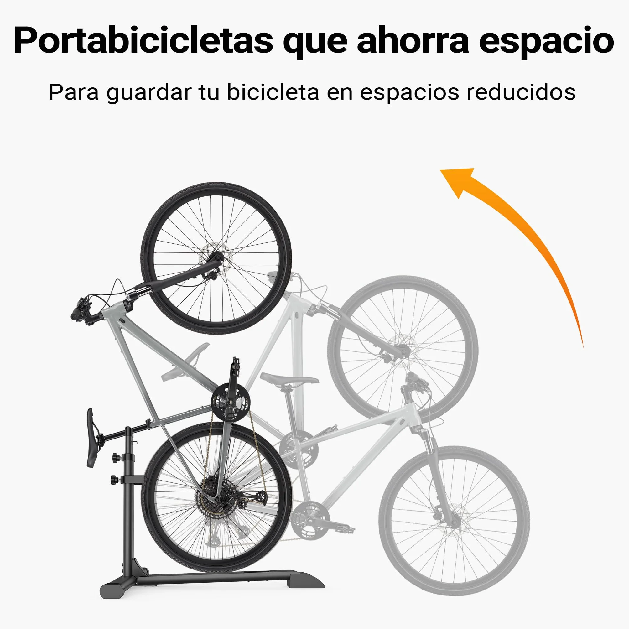 WilTec Soporte de Suelo para Bicicleta de Acero Negro Altura Independiente aparcabicicletas
