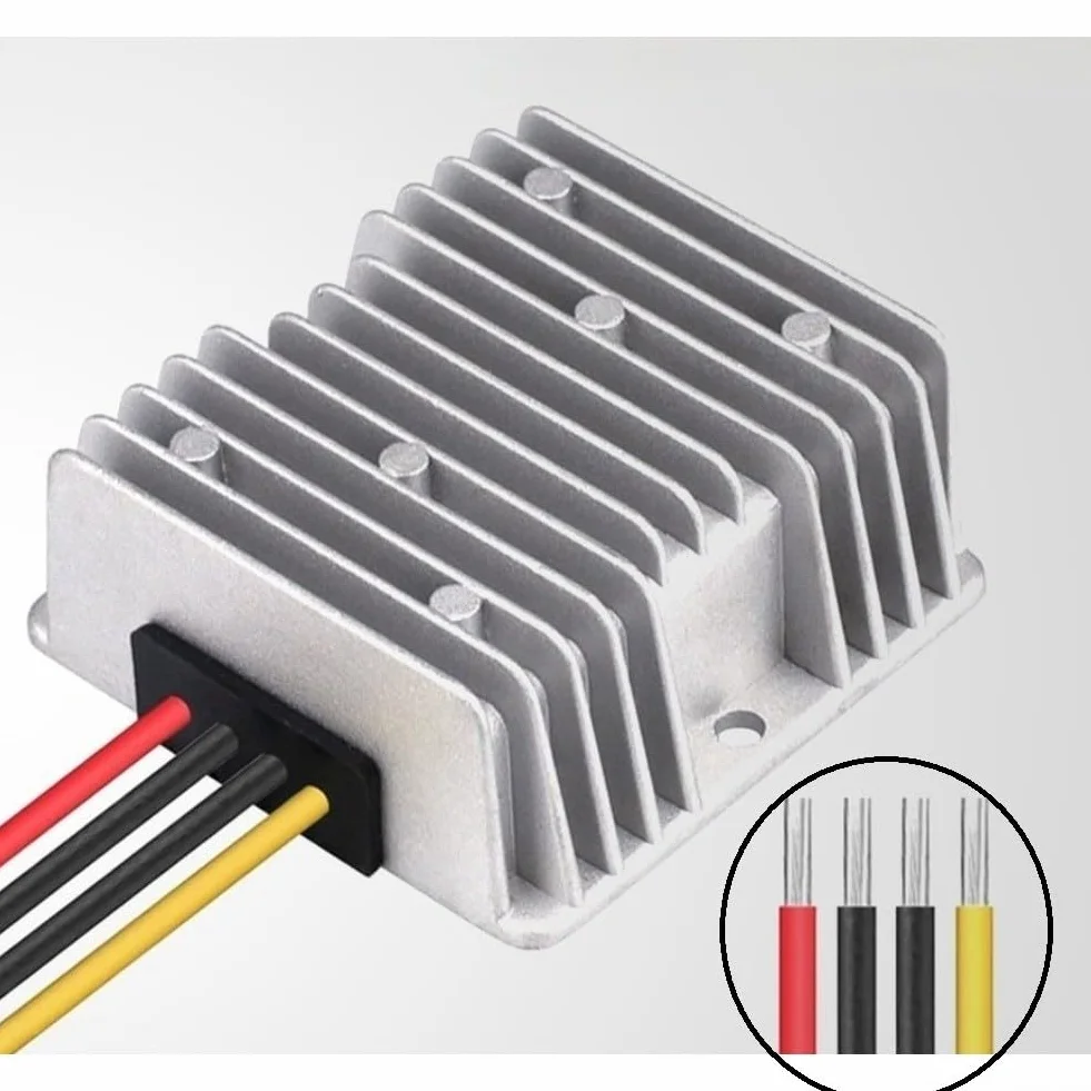 Convertidor de entrada ancha 20V-90V 12V Salida DC Transformador 96% Eficiencia IP68 nominal para uso en vehículos marinos Carcasa de aluminio compacta 10x8x3.9cm(12V45A)