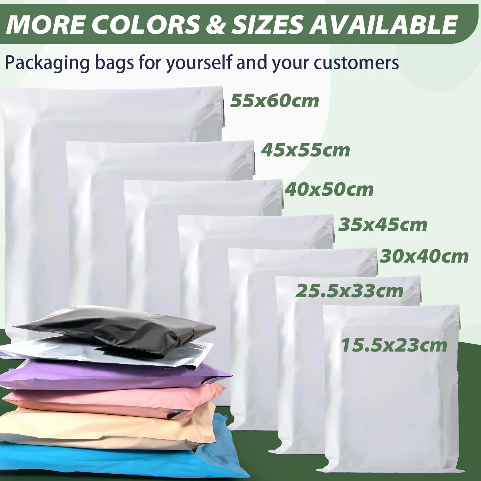 Bolsas Envio Polietileno Plástico Blanco Autosellante 30x40cm 100 Piezas