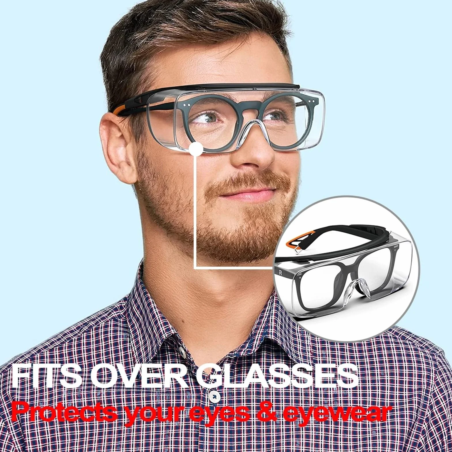 Gafas de seguridad antivaho con lentes transparentes y protección lateral, anti luz azul, unisex Para obras, talleres, ciclismo, jogging, servicio