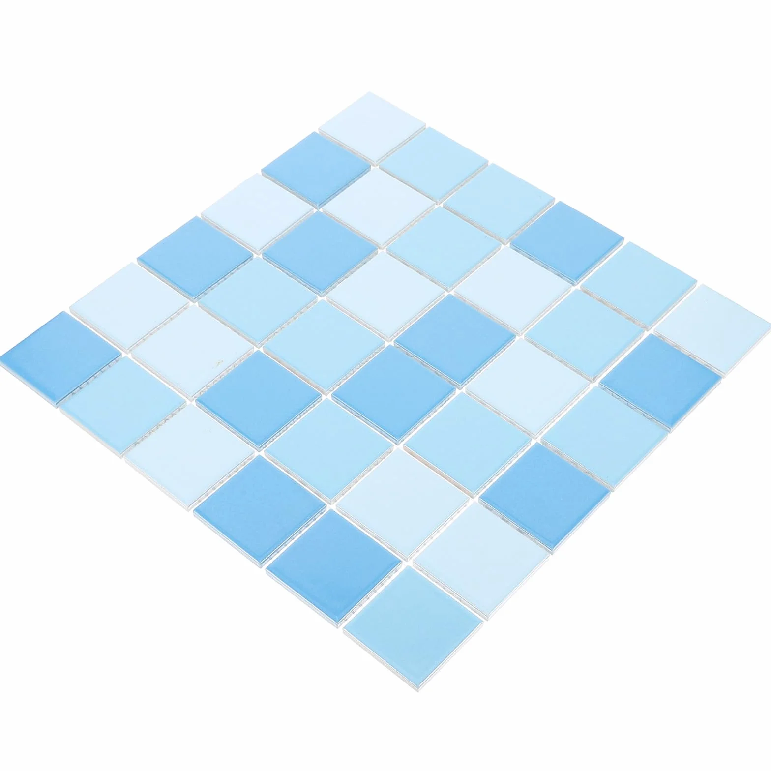 MAGICLULU Azulejos de Cerámica Cuadrados Azules para Piscina y Salpicadero, 36 Piezas para Múltiples Usos en Cocina y Baño