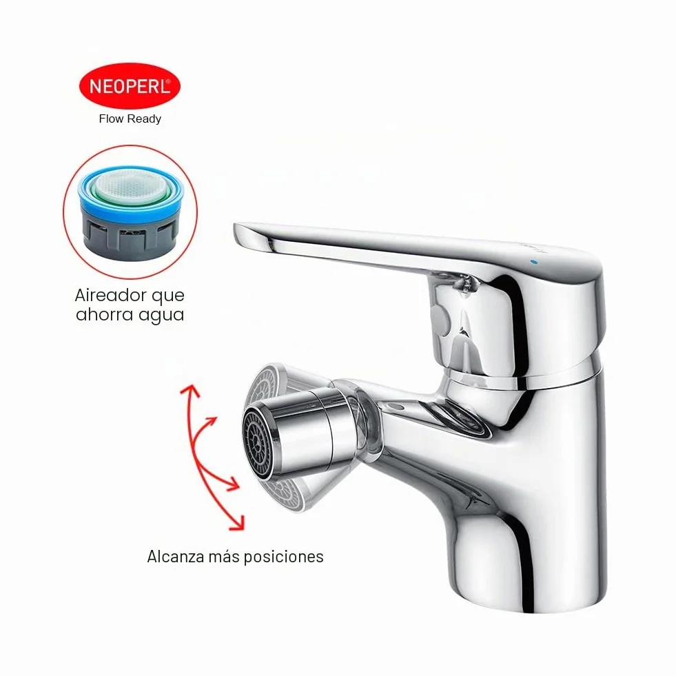 Ibergrif Roma - Bidé de Lavabo de Baño Clásico, Mezclador Monomando para Lavabo, Cromo