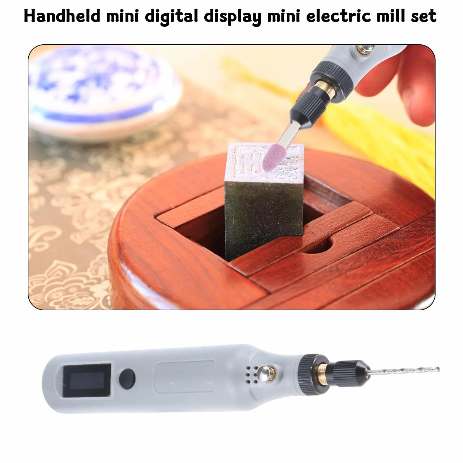 Lijadora digital en miniatura multifunción con control de velocidad digital para joyería y modelismo tallas detalladas de madera