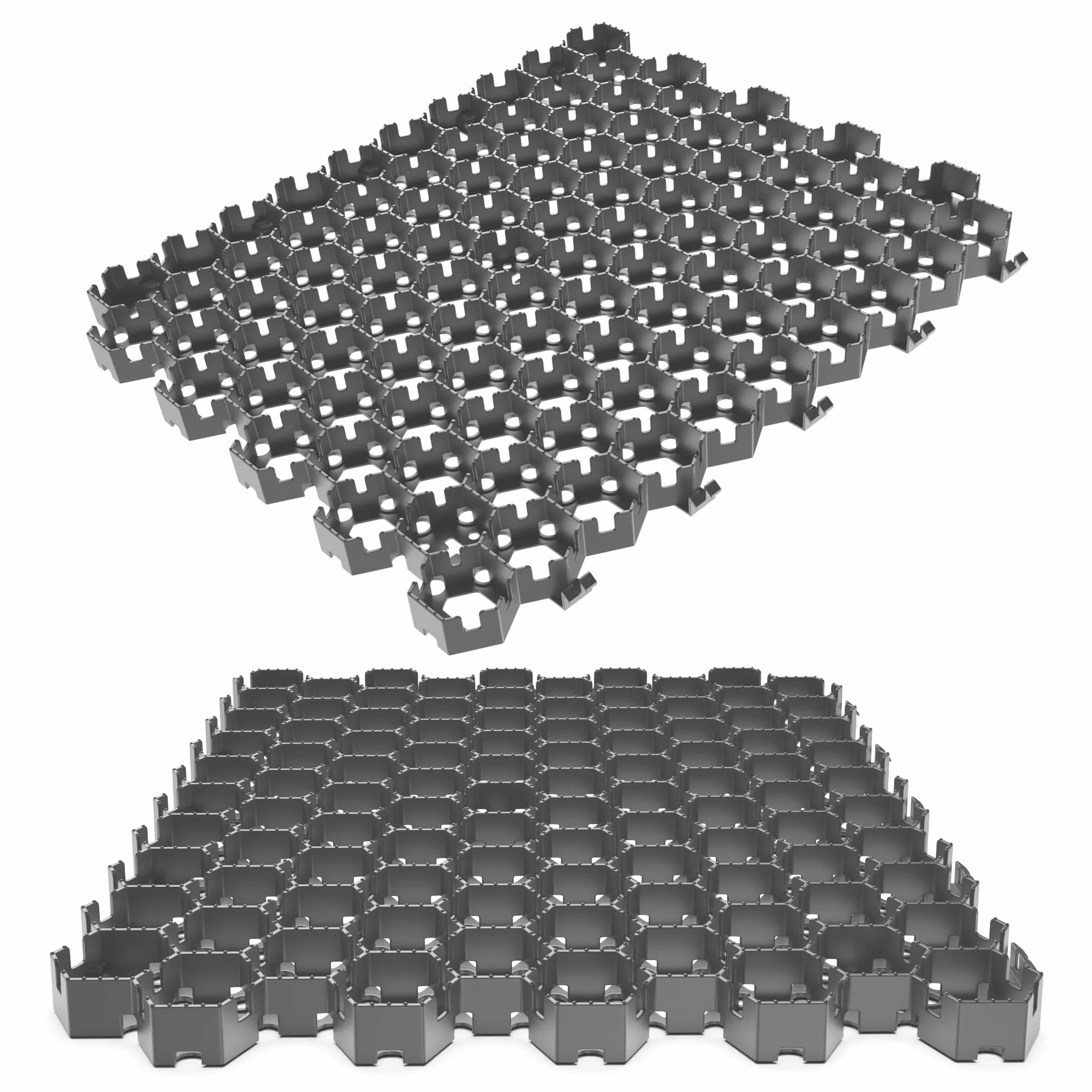 Vodaland HEXpave – Pavimento Permeable-Estabilizador de grava color gris - de 3 cm de Altura – hasta 12,000 kg – Ideal para Patios, Caminos, Bases de Cobertizos, Uso Vehículos Ligeros (pack de 5,85m2)