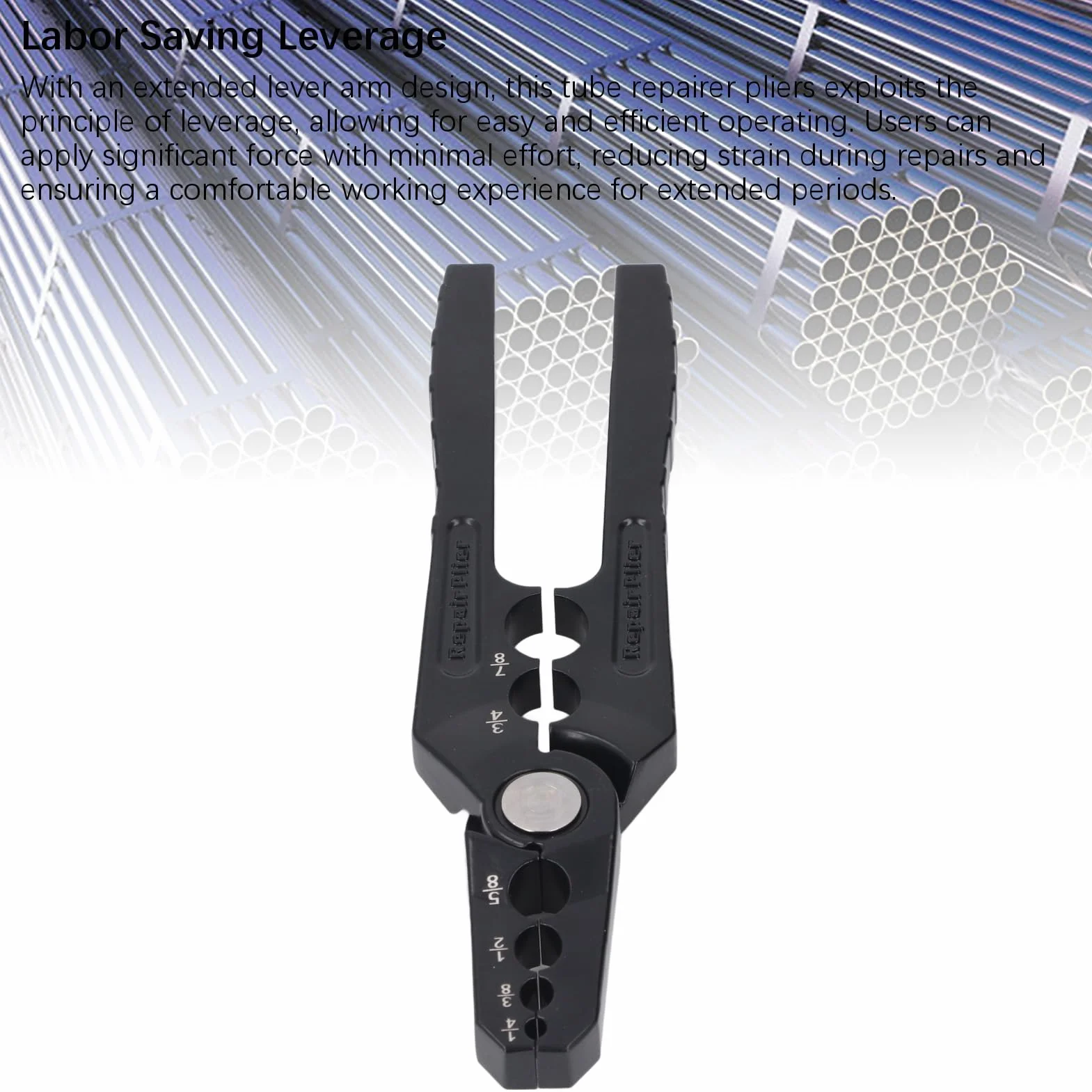 lyrlody Alicates Manuales de Punta Redonda para Tubos de Cobre, Alicates de Reparación de Tubos de Cobre para Refrigeración de 6 Orificios con Brazo de Palanca Extendido, para con