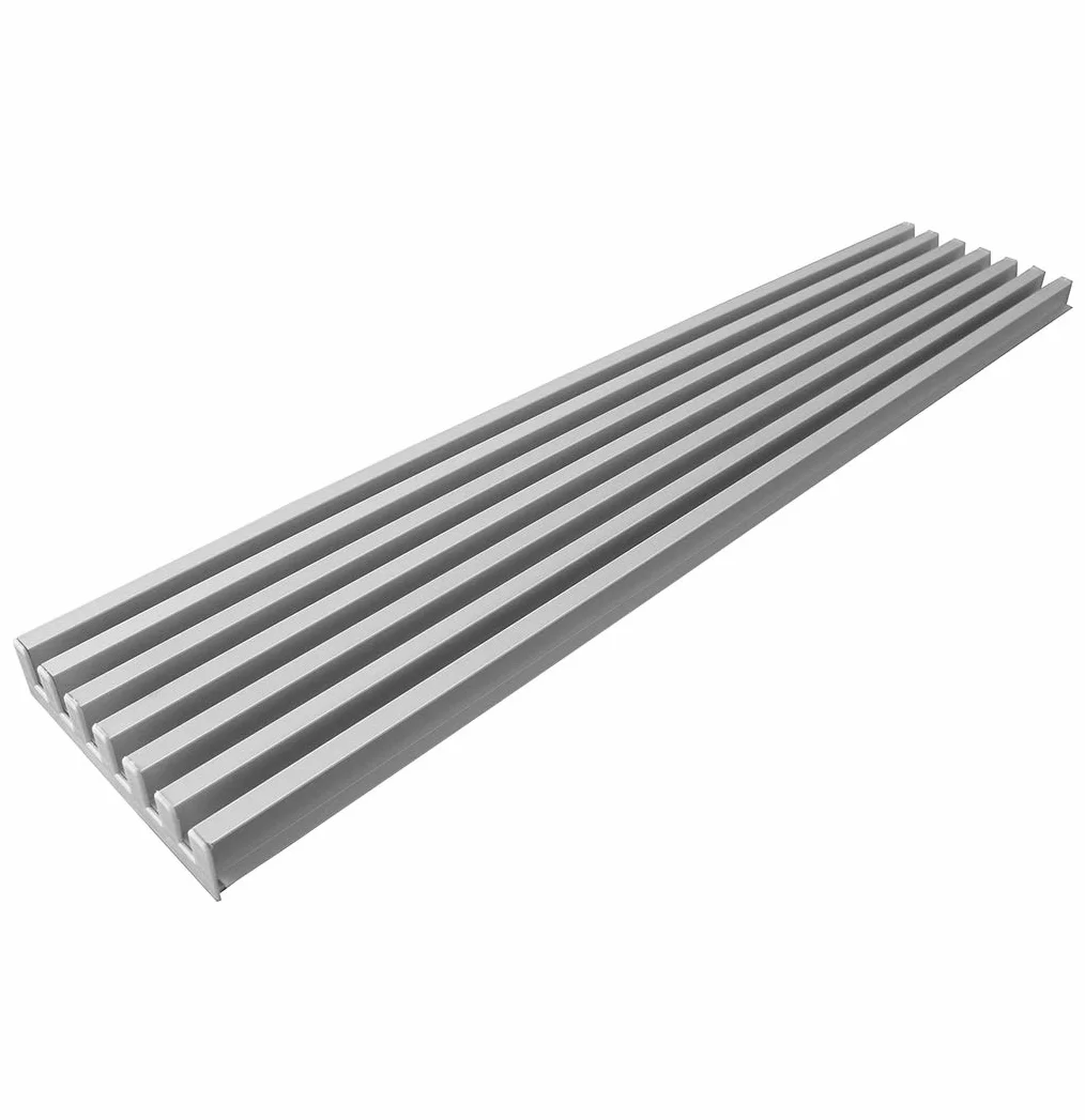 Rejilla de aireación de 125 mm altura (1200, Plata)