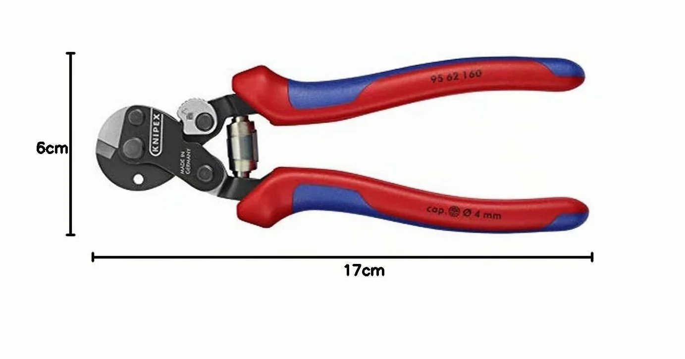 KNIPEX Cortacables para cable trenzado también para cables trenzados de alta resistencia con mangos multicomponente 160 mm, 95 62 160