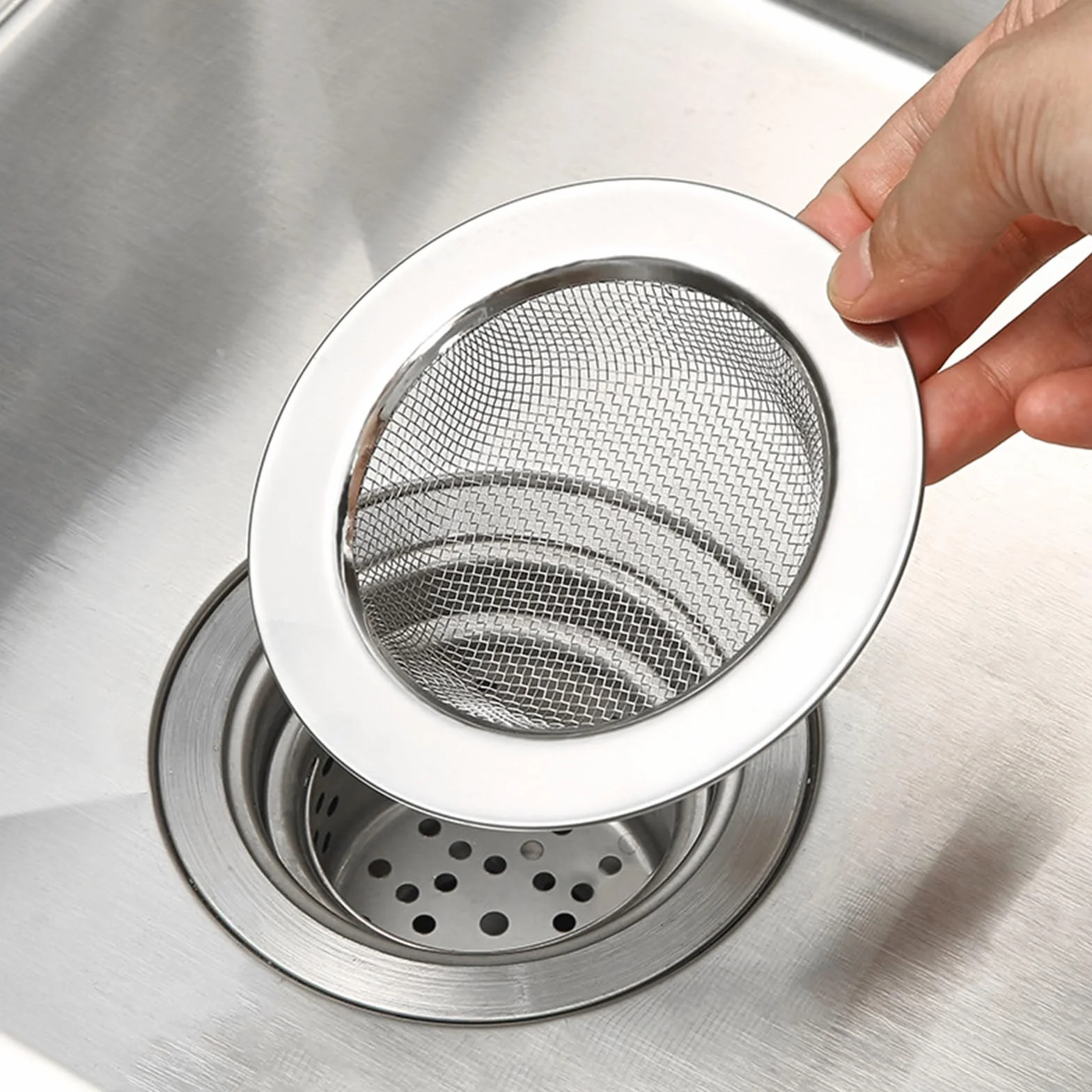2 Piezas Filtro Desague Ducha Inoxidable Colador Fregadero de Cocina Sink Strainer,Evite Que los Pelos de Cucaracha Obstruyan los Desagües,Las Dimensiones Son 7.5cm/3in x 4.5cm/1.77in x 1.3cm/0.51in