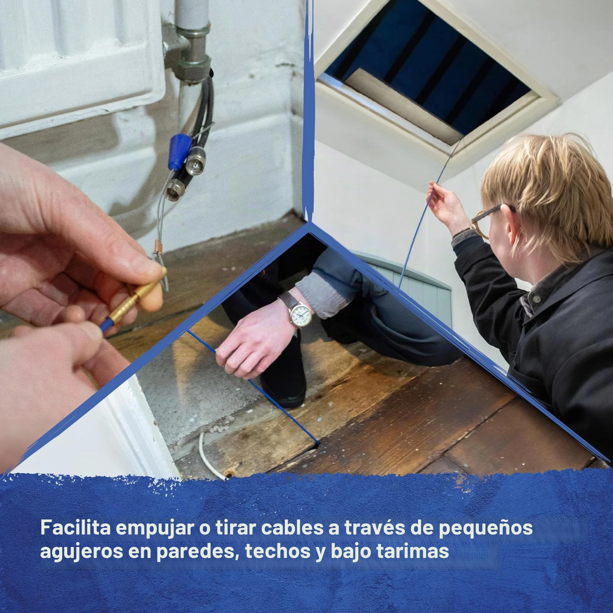 Kit de tire-câbles et accessoires Faithfull - 3,3 mètres, 4 mm de diamètre - Kit de 15 pièces comprenant 10 tiges en fibre de verre de 330 mm, un tire-câble de traction et un tube de rangement