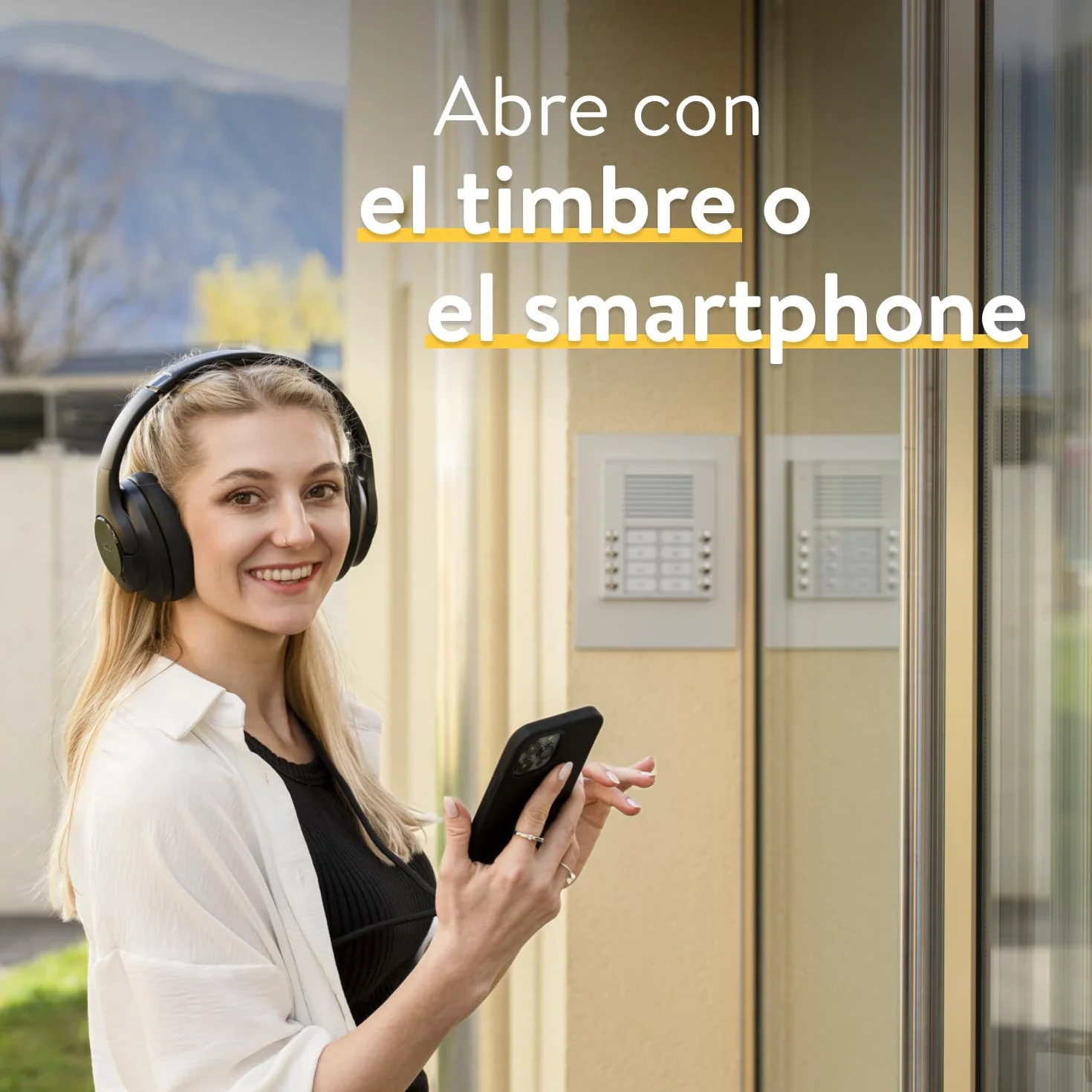 Nuki Opener, cerradura electrónica para edificios de apartamentos, controla tu interfono con el smartphone, abrepuertas automático, requiere Nuki Bridge WiFi, cerraduras inteligentes, blanco