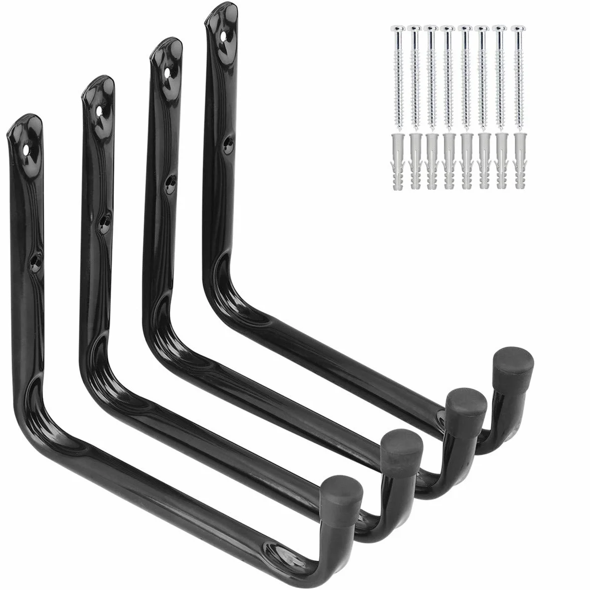 Ganchos para almacenamiento de garaje, 24 cm Bastidor utilitario de brazo jumbo, para herramientas de jardín, tablas de surf, sillas plegables