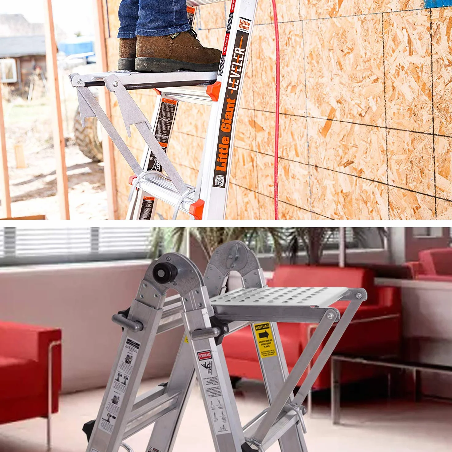 Plataforma para Escalera, Plataforma de Trabajo de Escalera Antideslizante, Herramientas Trabajo Estante para Todas Escaleras Sostiene 180kg
