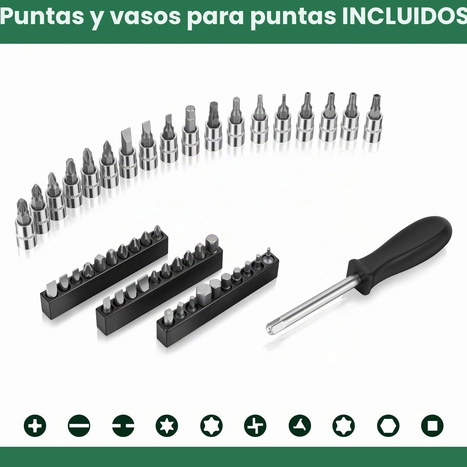 Ginour Juego de Vasos y Llaves de Carraca 138 Piezas 1/4" y 1/2" | Incluye vasos de acero CR-V, puntas, extensiones y adaptadores para reparación de automóviles, mantenimiento y bricolaje.