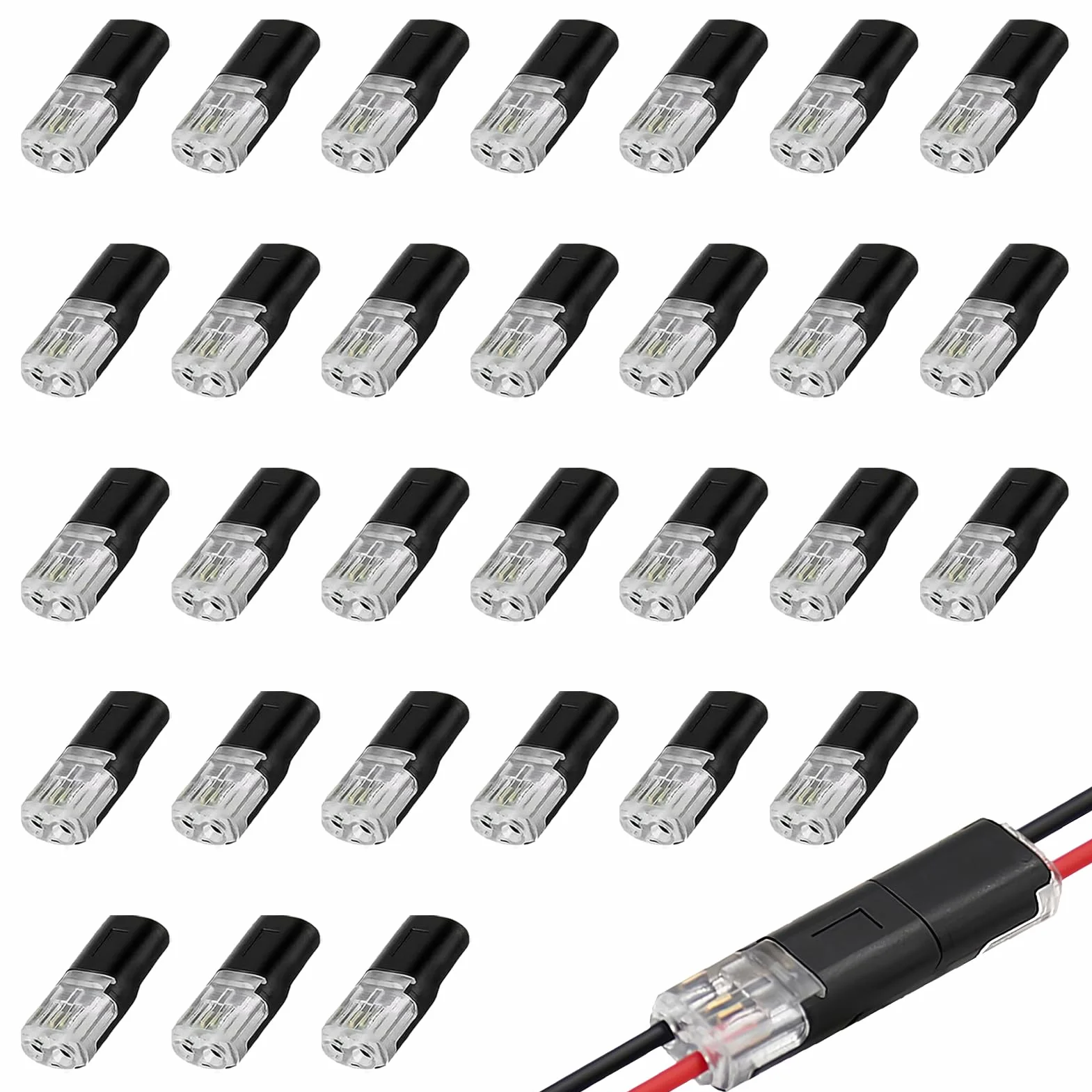 Conectores Electricos Rapidos 30 Piezas 18-22 AWG Terminal de Empalme para Automocion y Hogar