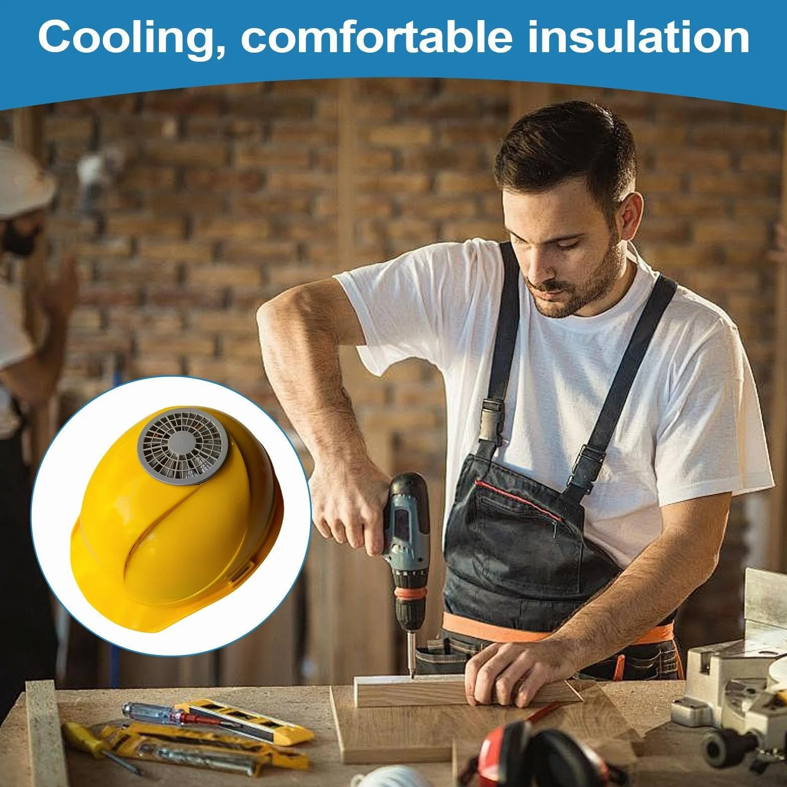 Ventilador de refrigeración para Casco Duro, Casco Duro de construcción con Ventilador, Dispositivos personales Transpirables