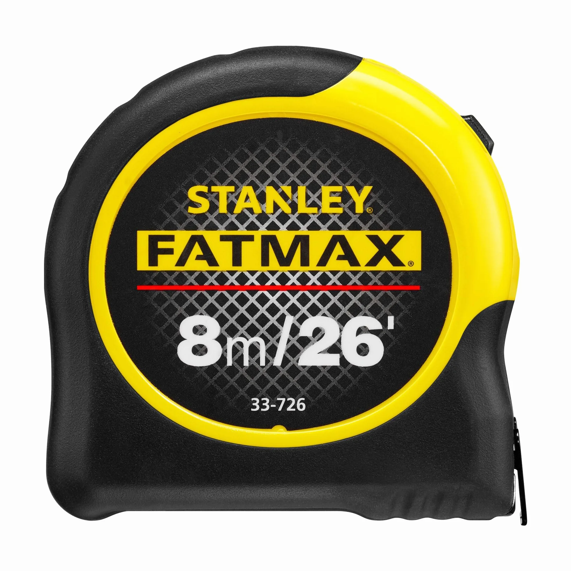 STANLEY FATMAX Flexómetro Blade Armor, Cinta metríca de largo 8m x ancho 32mm, Caja Bimateria Antideslizante, Recubrimiento Mylar antiabrasión y anticorrosión, 0-33-726