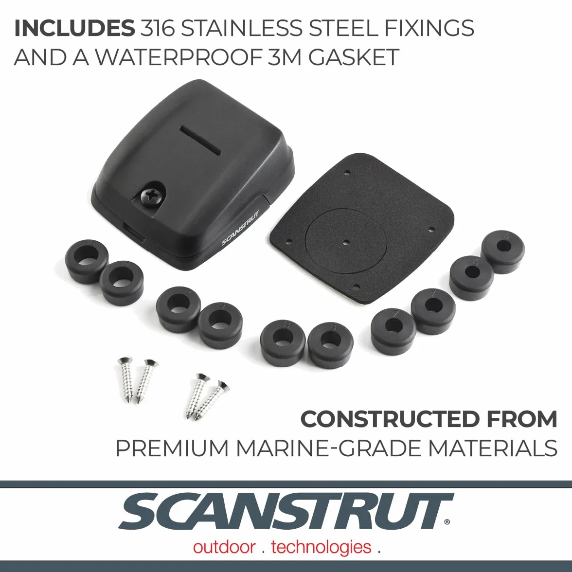 Scanstrut DS-HD10-BLK - Sello de Cable Horizontal Doble, Color Negro