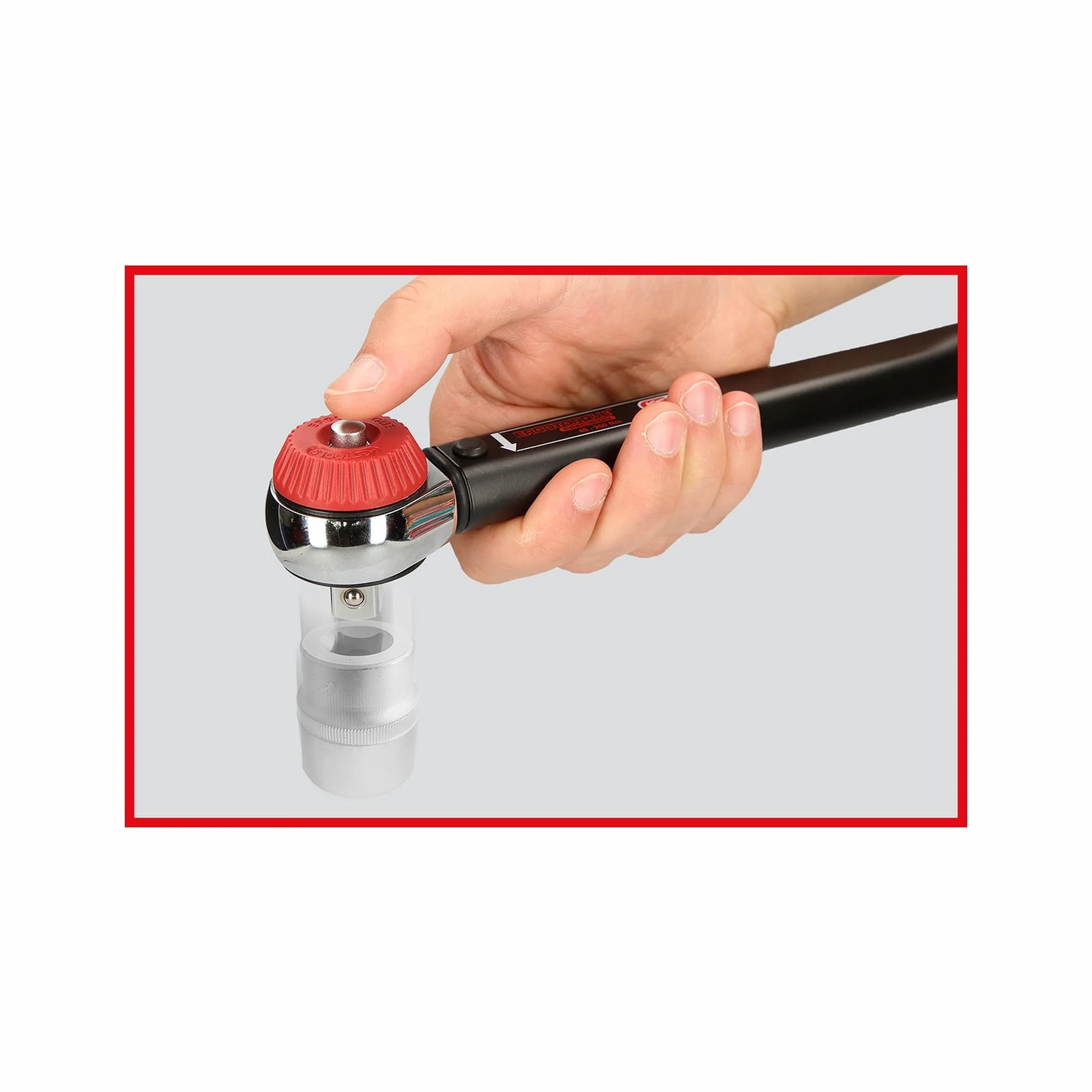 KS Tools 516.1442 1/2" Llave dinamométrica ERGOTORQUE®precision con cabezal de carraca de cambio de posición por mando giratorio 40-200Nm