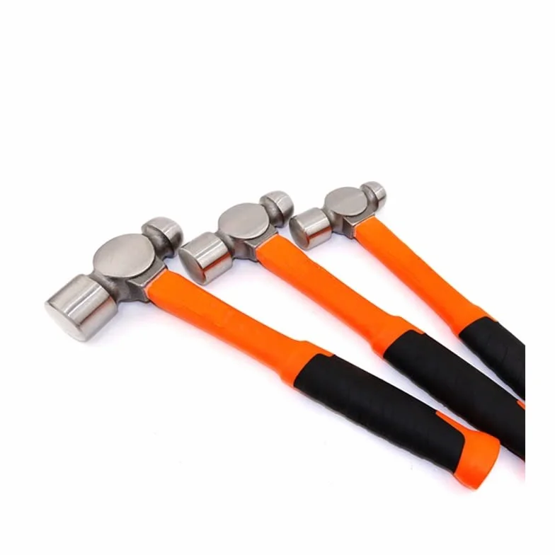 Yaoqijie Martillo de bola de 1 libra 1.5 libras 2 libras con mango de goma para clavos, martillos de cabeza redonda, martillo de escape de acero de alto carbono, herramientas de mampostería, 1