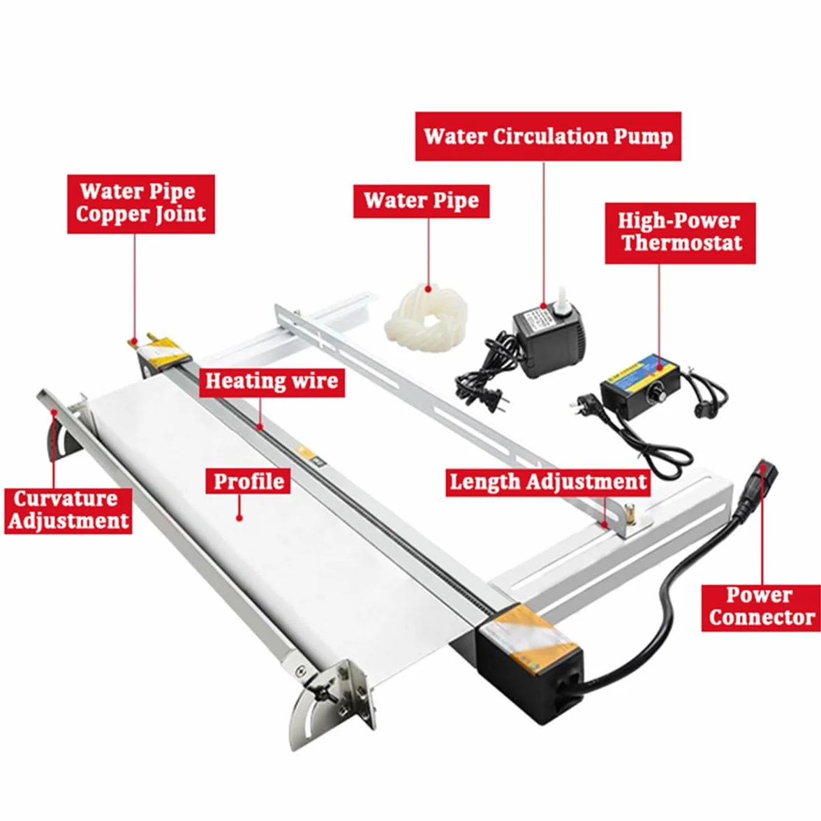 Dobladora de acrílico de 30 cm/60 cm/125 cm, máquina dobladora de plástico PVC, Calentador de Caja de luz con Soporte, Calentador de PVC, dobladora de calefacción en Caliente,125cm