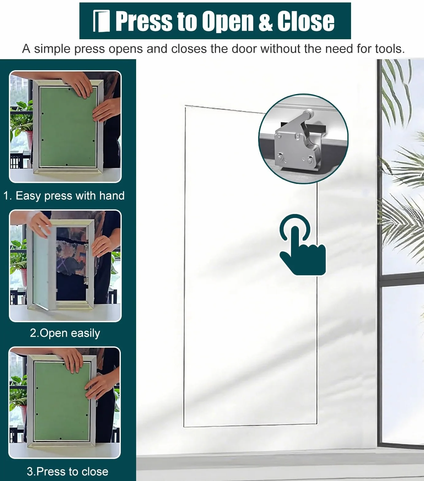ZIMGOD Trampilla Pladur Puerta Empotrada con Panel de Acceso para Paneles de Yeso y Marco Metálico, Placas de Cubierta de Plomería Ocultas para Pared/Techo, Tapa de Registro(18x36in (45x90cm))