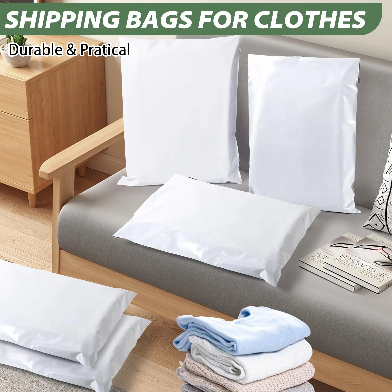 Bolsas Envio Polietileno Plástico Blanco Autosellante 30x40cm 100 Piezas