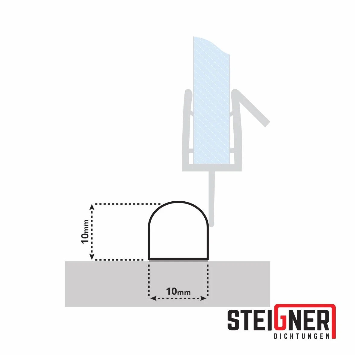 STEIGNER 100 cm Umbral de Acrílico de la Cabina de Ducha – SDD03 Altura 10 mm – Umbral Protección Contra la Fuga del Agua