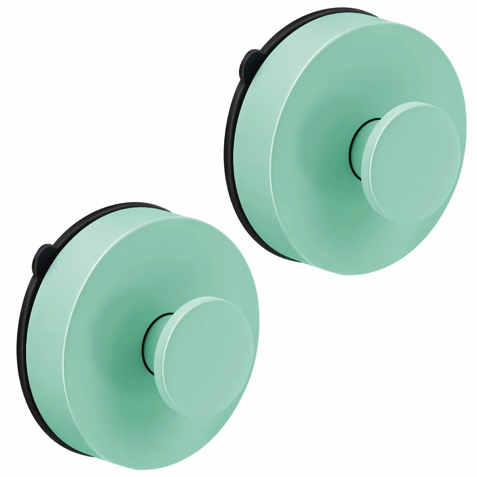 flintronic 2 Piezas Ganchos ventosa de Succión, Colgador Toalla baño, Gancho ventosa de Vacío, Pared sin Taladro Gancho de Pared para Colgar Llaves Abrigos Ropa Bolsos Ducha Acabado Cepillado, Verde