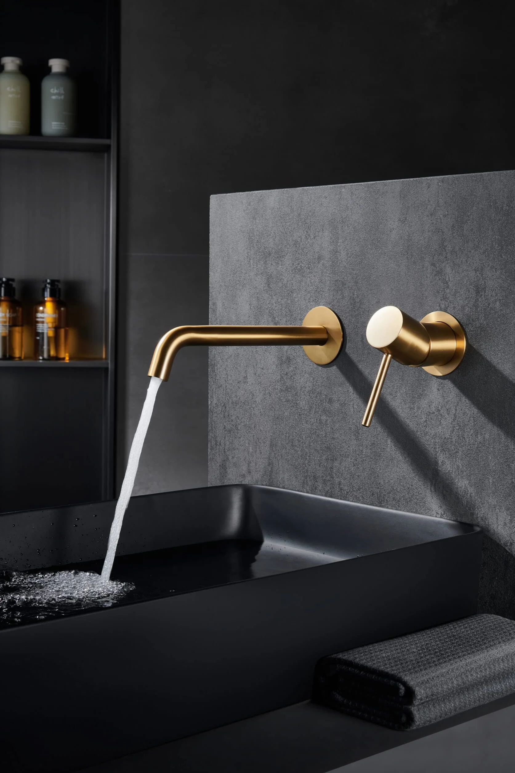 IMEX Grifería Empotrada Monomando GLM039 Latón Oro Cepillado Serie Monza