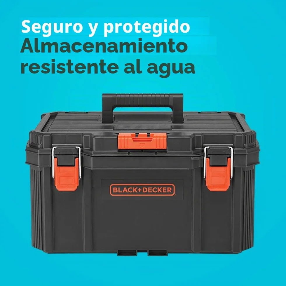 beyond Sistema de almacenamiento apilable BLACK+DECKER BLACK+DECKER BDST60500APB - Juego de 3 piezas (caja de herramientas pequeña, profunda y bolsa rodante)