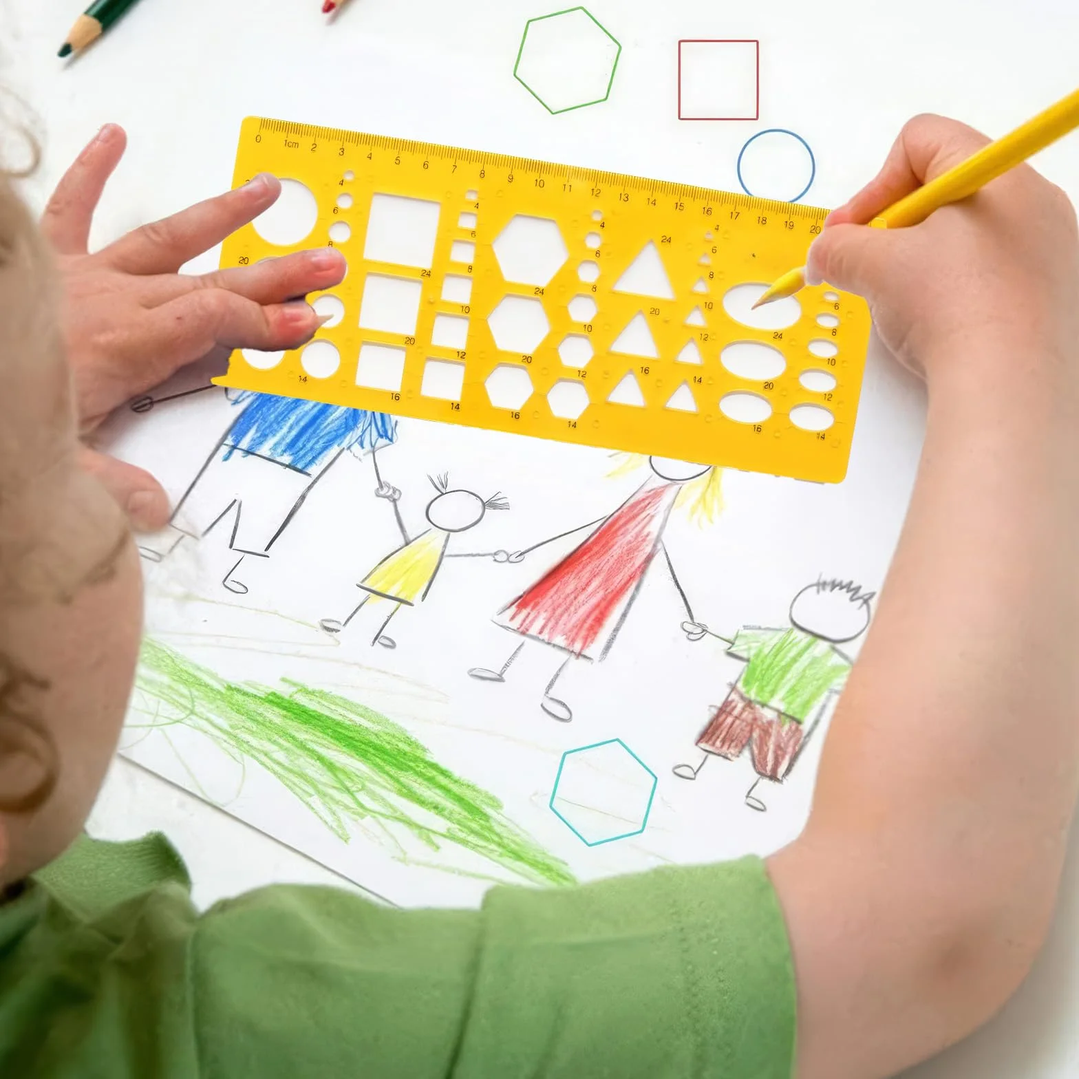 Plantillas Para Dibujar, Plantilla Circulos, Regla De Plantilla De Dibujo Geométrico para Oficina Y Escuela