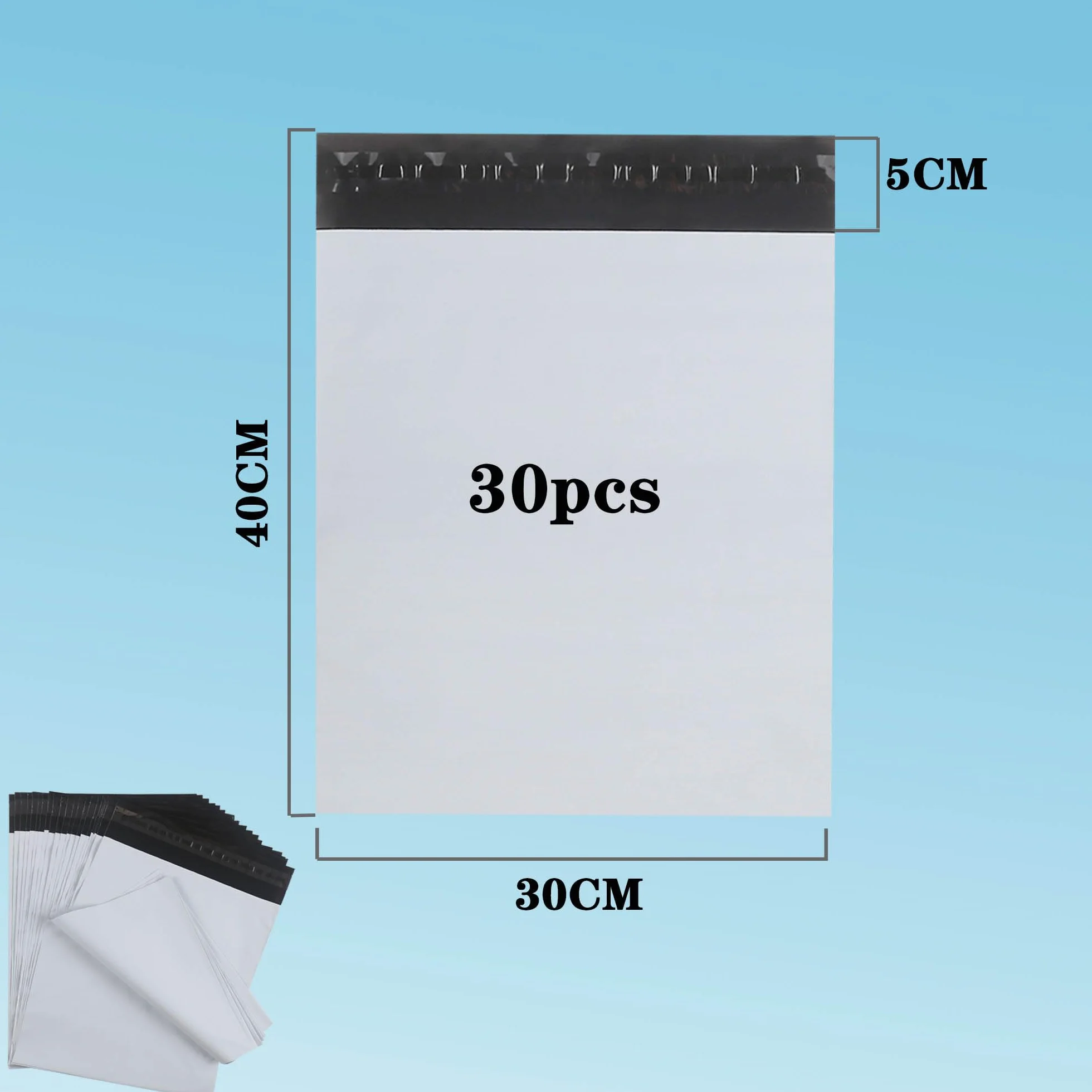 Sobres para Envios de Ropa 30x40cm Impermeables Opacos Blanco 30pcs