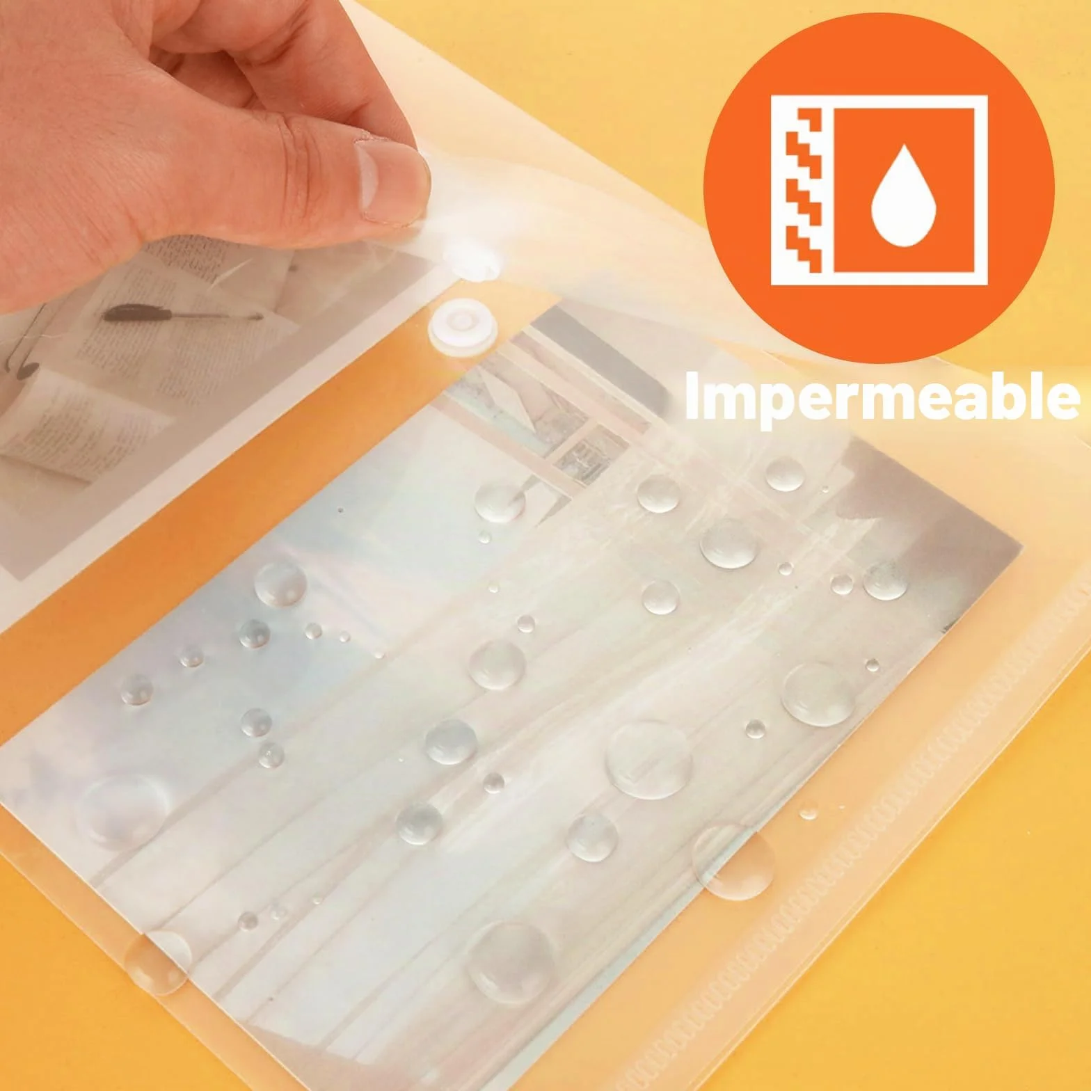 DAJAVE 60 Unidades Bolsa de plástico A5, Carpetas de Plástico Transparente de Tamaño A5, con Corchete - Sobre para Documentos con Botón de Presión, para Almacenamiento de Documentos y Sobres
