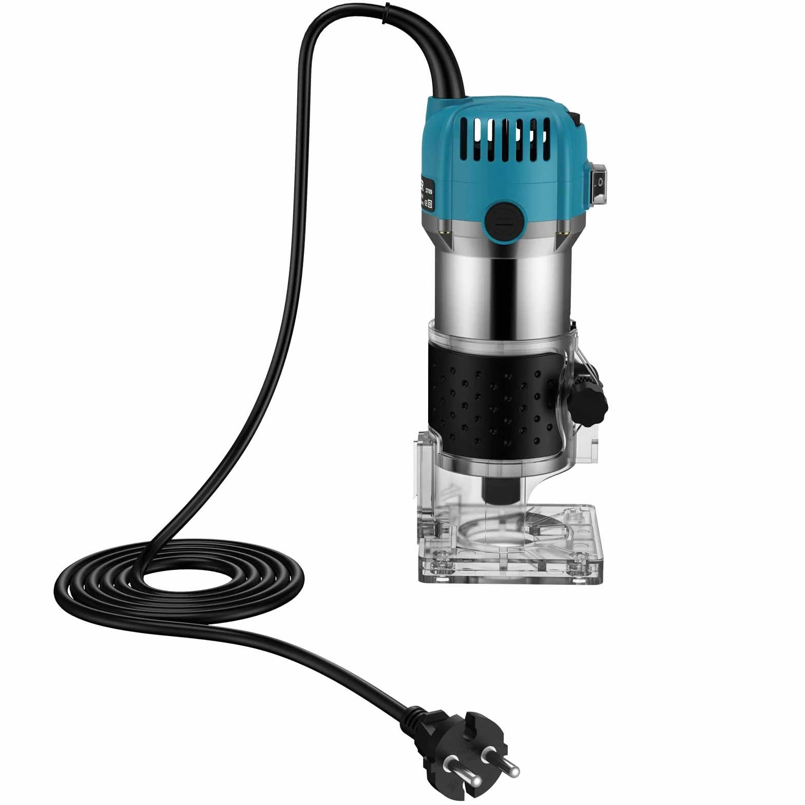 JiGiU Fresadora de Madera 800W Rebajadora Eléctrica 6.35mm(1/4 pulgada) 30000r/min con Función de Control de Velocidad para Ranurado Rectificadora con 15piezas Fresas