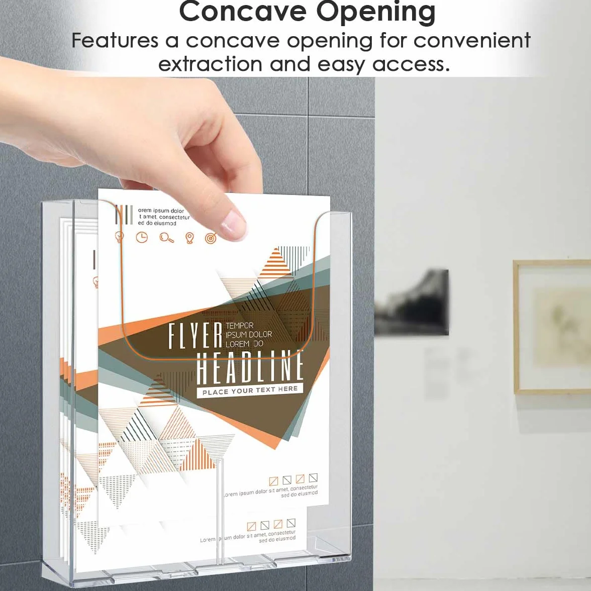 Soporte para Folletos Pared Transparente A4 Acrílico 2PCS con Tornillos