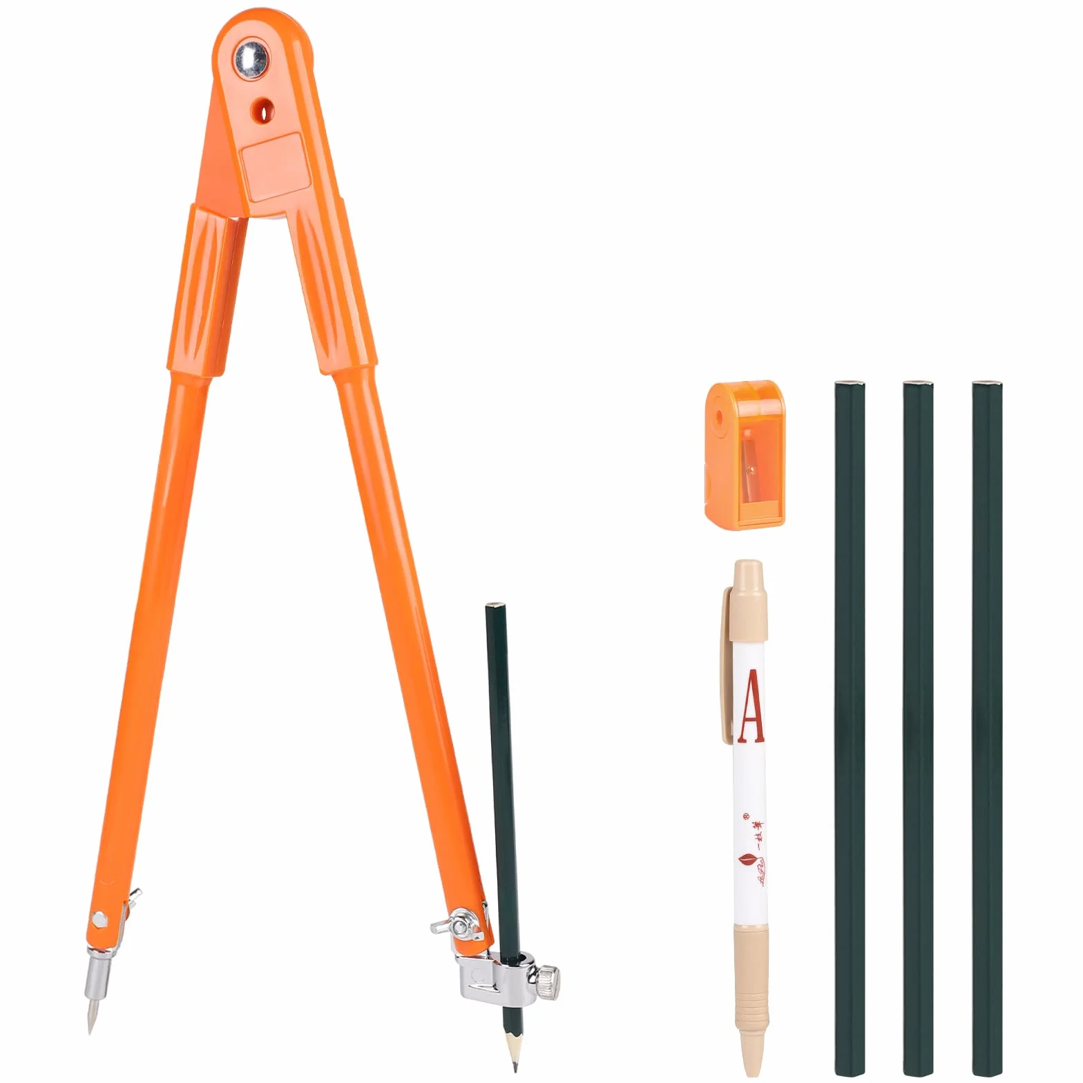 LALAGO Compás Profesional Grande 400mm, Compás de Carpintero con Lápiz para Trazado y Marcado