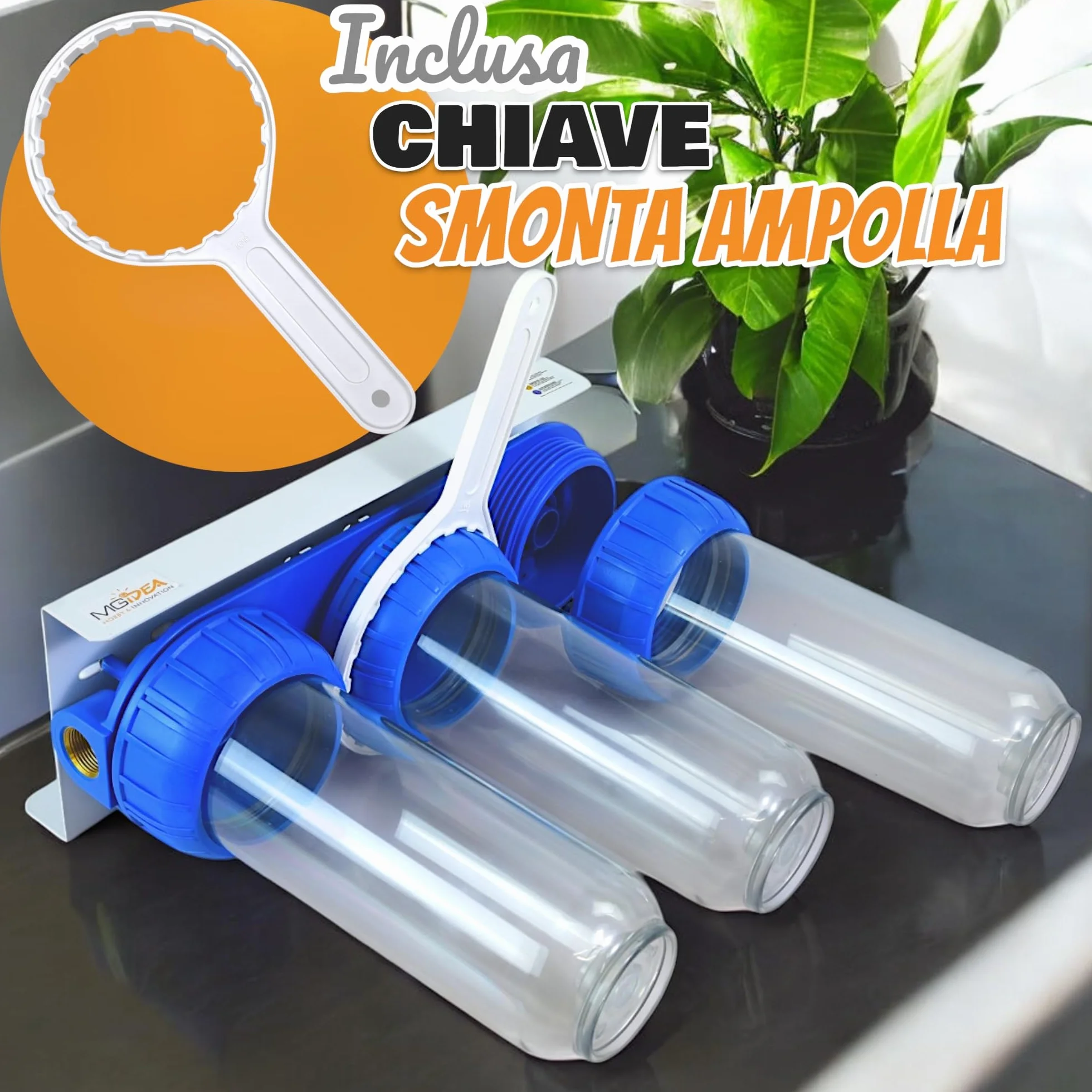 Sistema Portador de Filtro para Agua, Ampolla de 254mm (10"), Transparente (3^ ETAPAS - 1")