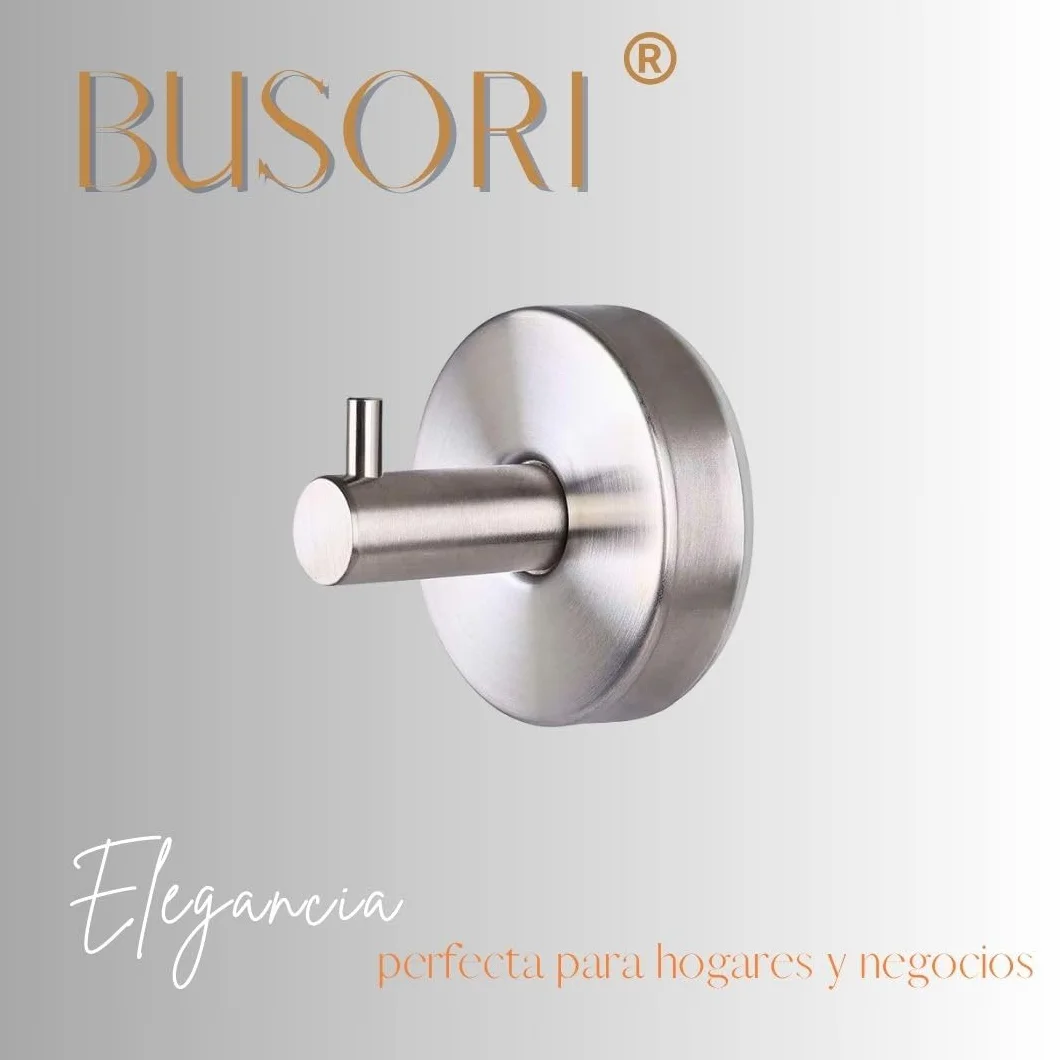 Gancho Pared Baño | Colgadores Toalla Acero Inoxidable 304 | Colgador Albornoz | Taladro Pared Cocina | Tornillos Incluido | Regalo 1 Ventosa | 2 Piezas. (2, PLATA)