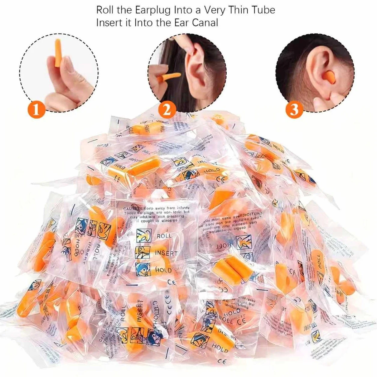 Tapones Oidos Ruido Dormir, Tapones para los Oídos de Espuma Suave, Protección Auditiva Reutilizables, Ear Plugs para Estudiar, Trabajo, Viajes