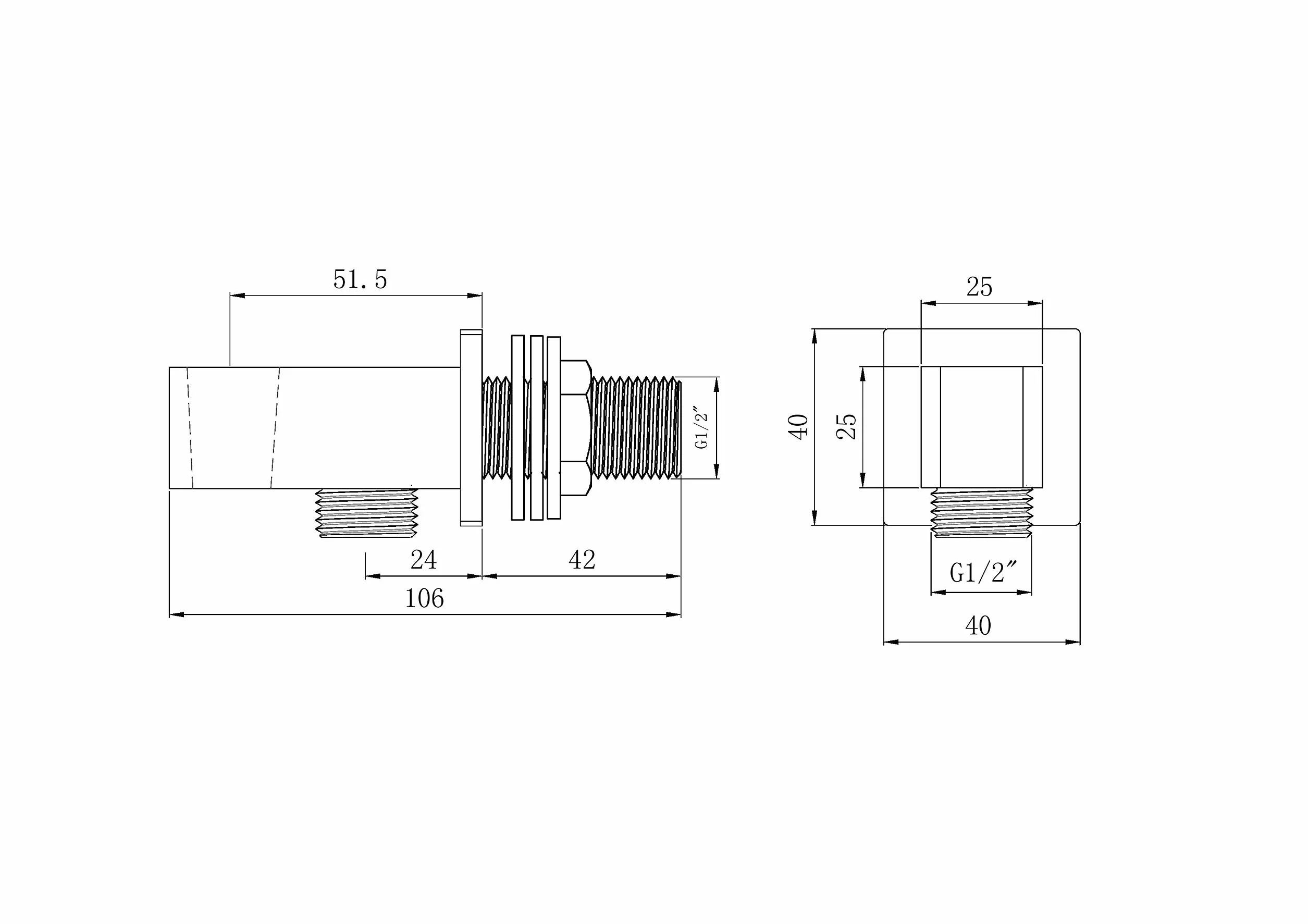 Keenware KSA-005 Salida de Codo de Pared de Ducha Cromado