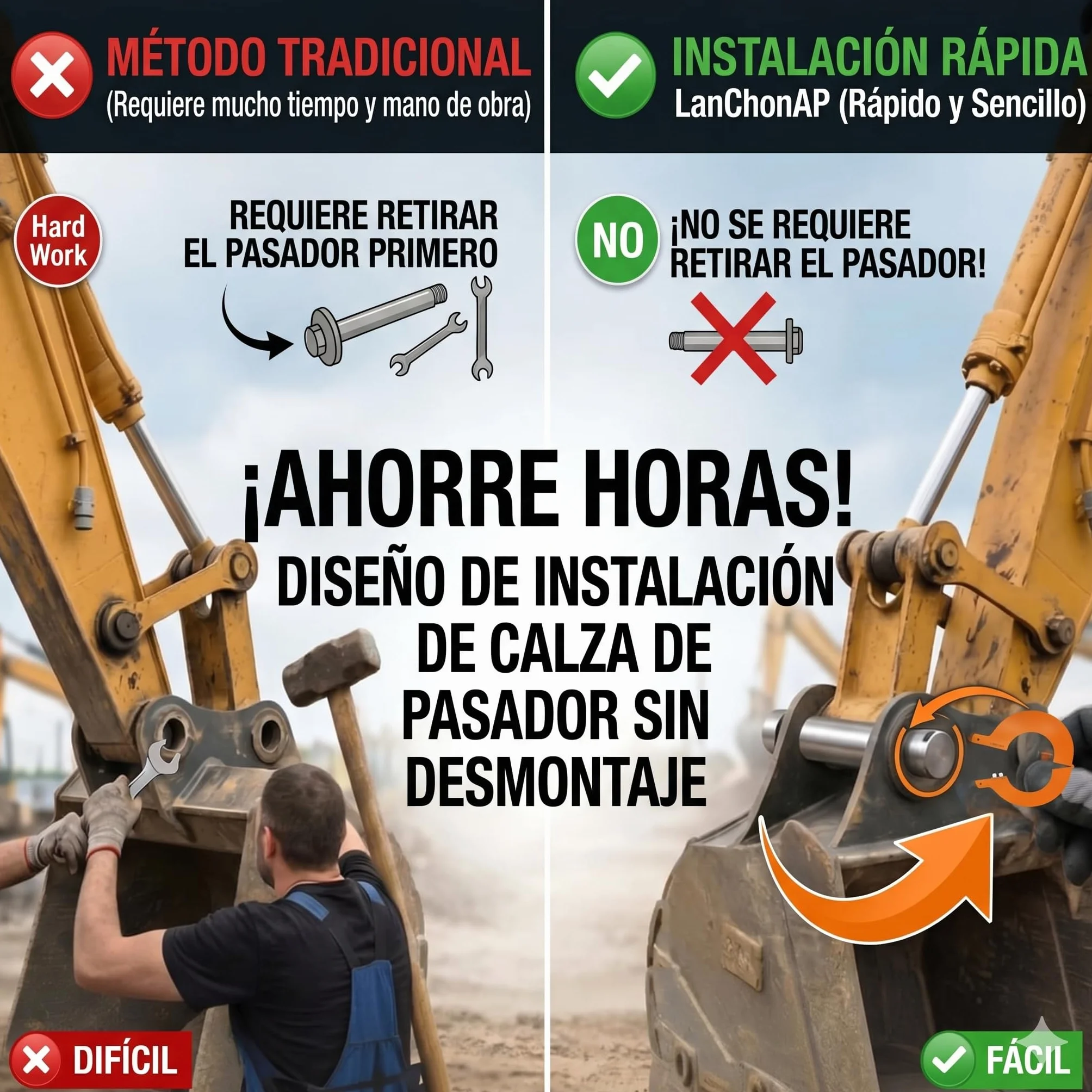 [Paquete de 10] Juego de Arandelas para Pasadores de Cuchara de Excavadora – Ajuste para Pasadores de 50 mm, Grosor de 3 mm, Compatible con Equipos JCB, Kubota, CAT, Komatsu