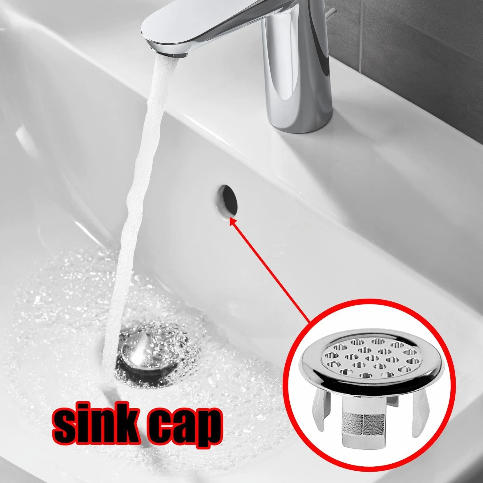 Ring De Desbordamiento del Fregadero de Repuesto para Orificio de Lavabo, Tapa para Bañera y Cocina