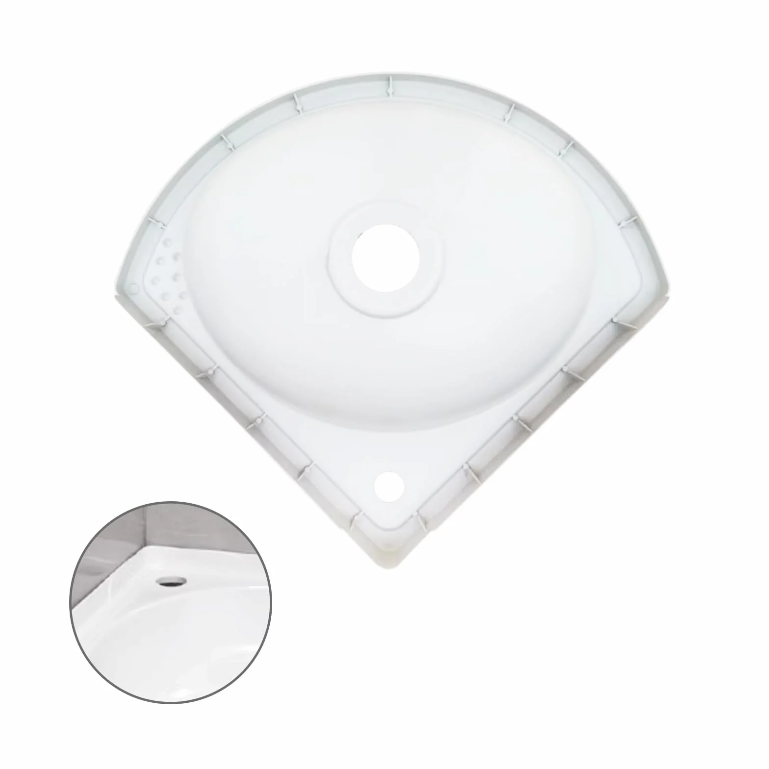 Lavabo Suspendido Lavabo del Baño Esquina Superficie,Plástico Lavabo,blanco,27.5x27.5x11cm(WxDxH),para limpiar artículos, bañar mascotas, lavarse las manos, etc (A)
