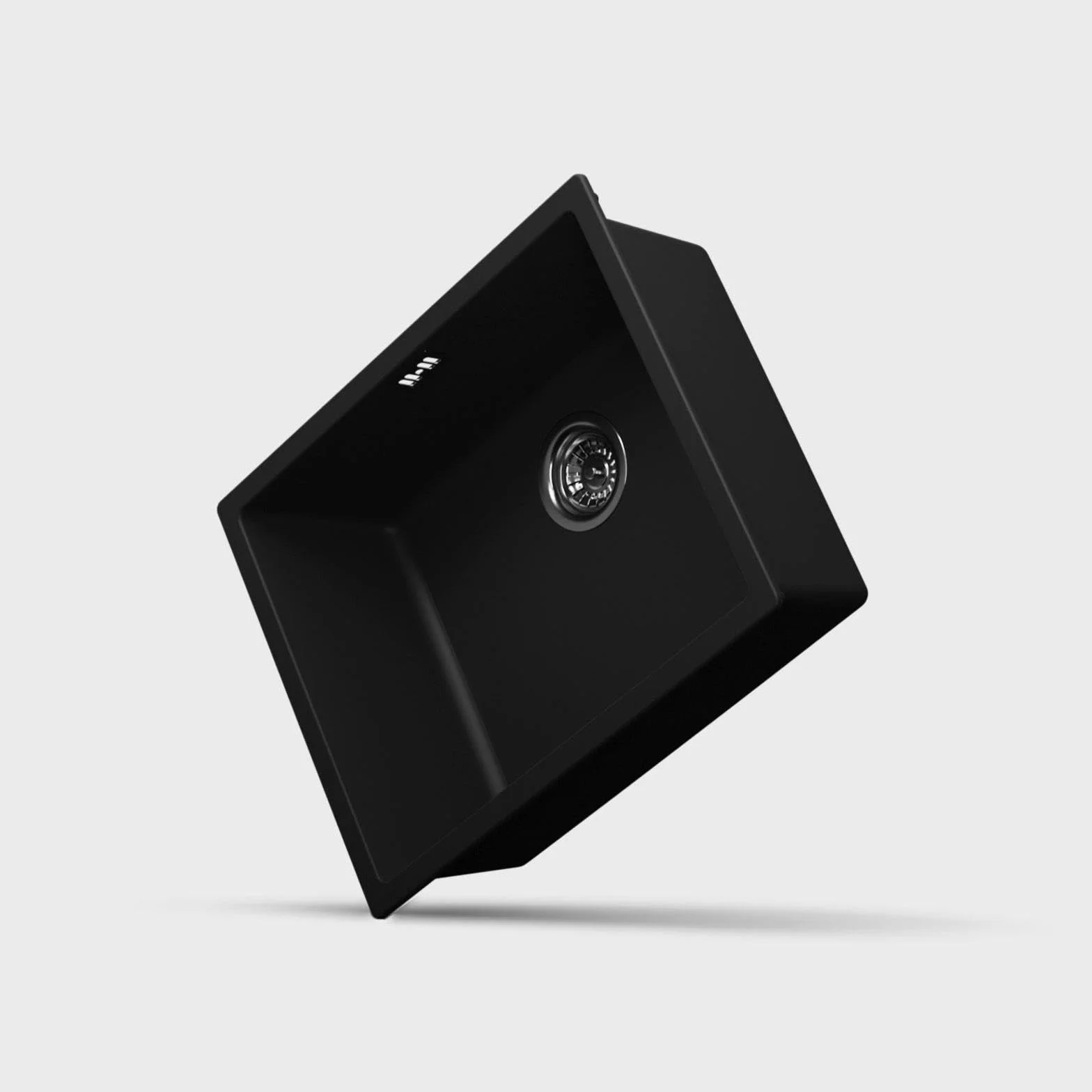 LD54BL – Fregadero de cocina 1 seno negro – Composite BIO – Empotrable o Bajo Encimera – 55 x 45 x 20,8 cm