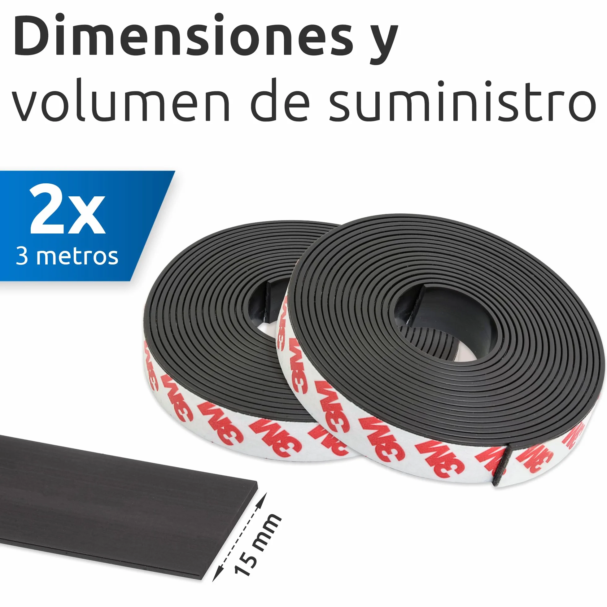 ECENCE Cinta magnética autoadhesiva A + B para mosquiteras (3m+3m) Tiras magnéticas con atracción mutua